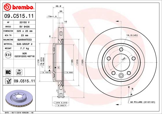 Brembo Remschijven 09.C515.11