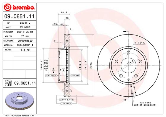 Brembo Remschijven 09.C651.11