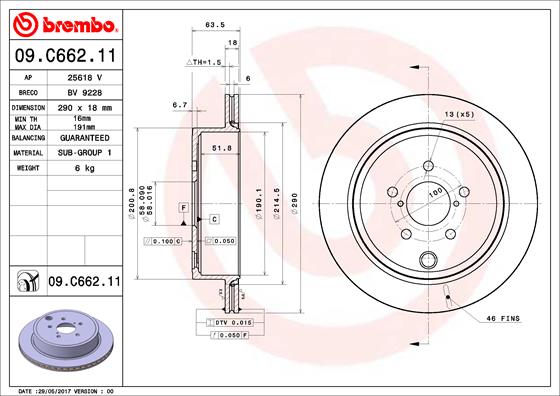 Brembo Remschijven 09.C662.11