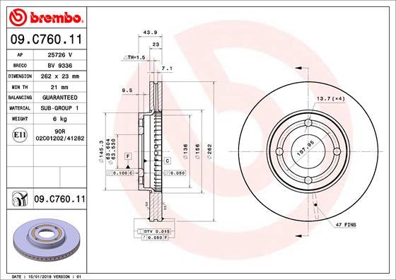 Brembo Remschijven 09.C760.11