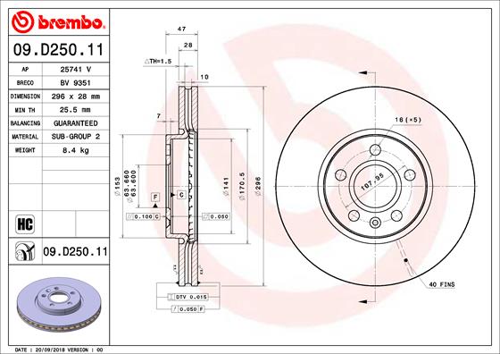 Brembo Remschijven 09.D250.11