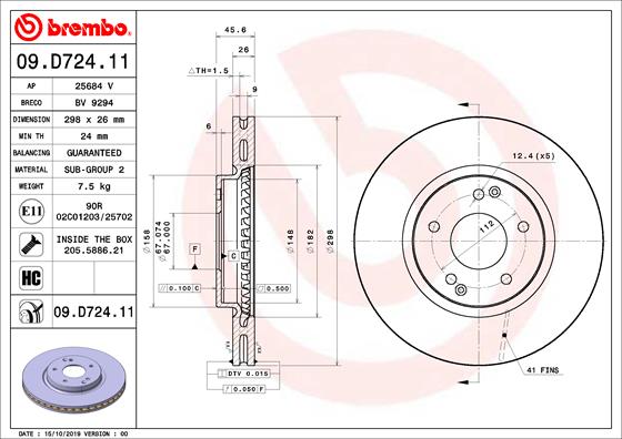 Brembo Remschijven 09.D724.11