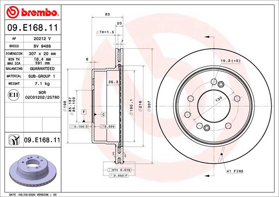 Brembo Remschijven 09.E168.11