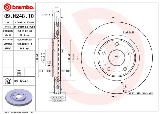 Brembo Remschijven 09.N248.11