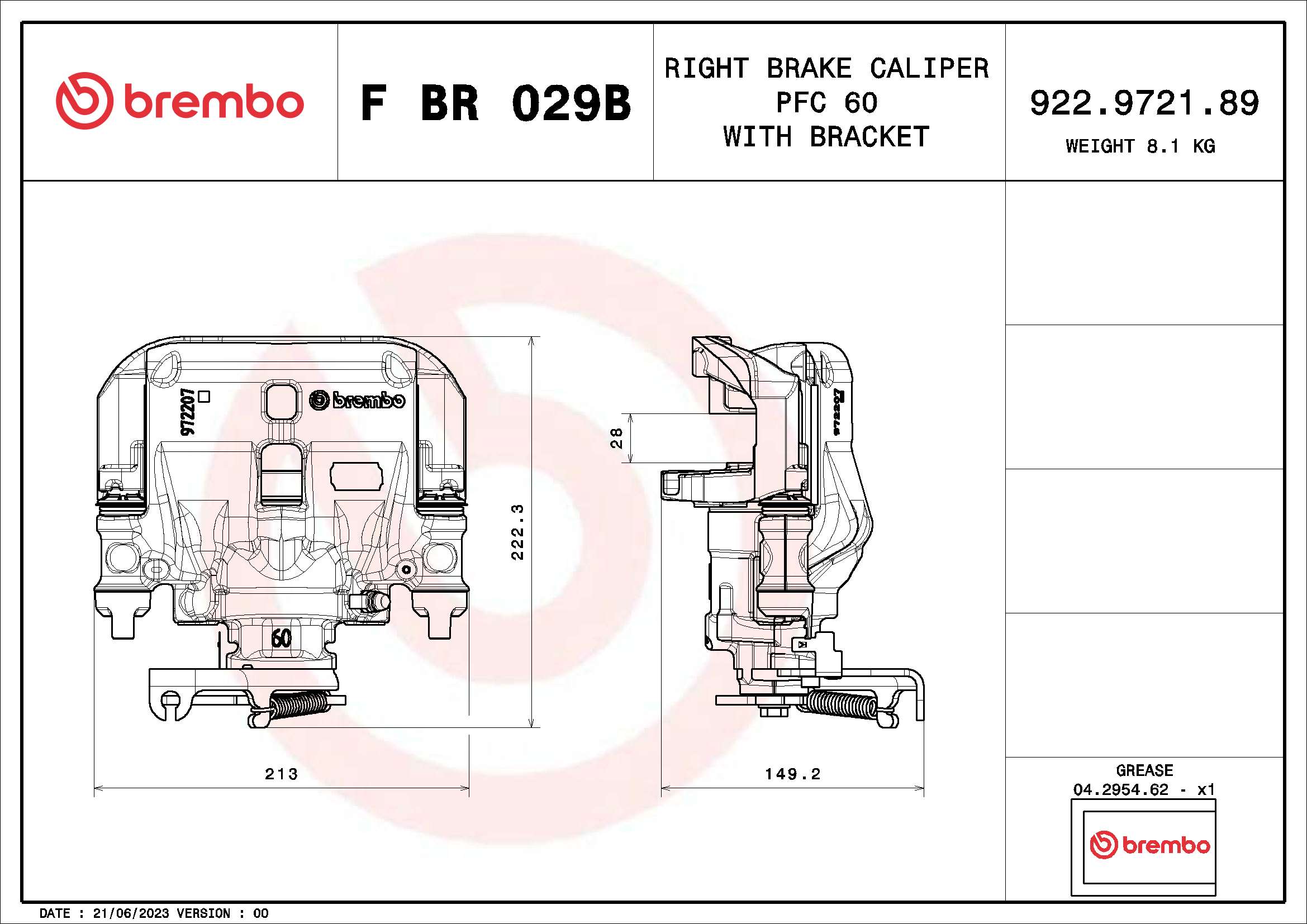 Brembo Remzadel/remklauw F BR 029B