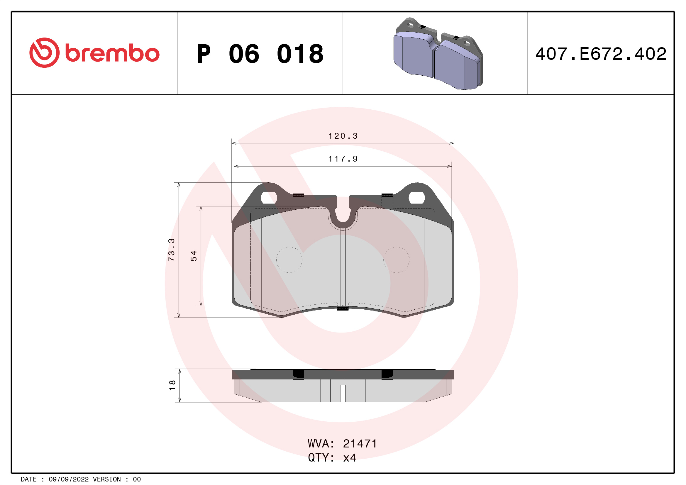Brembo Remblokset P 06 018