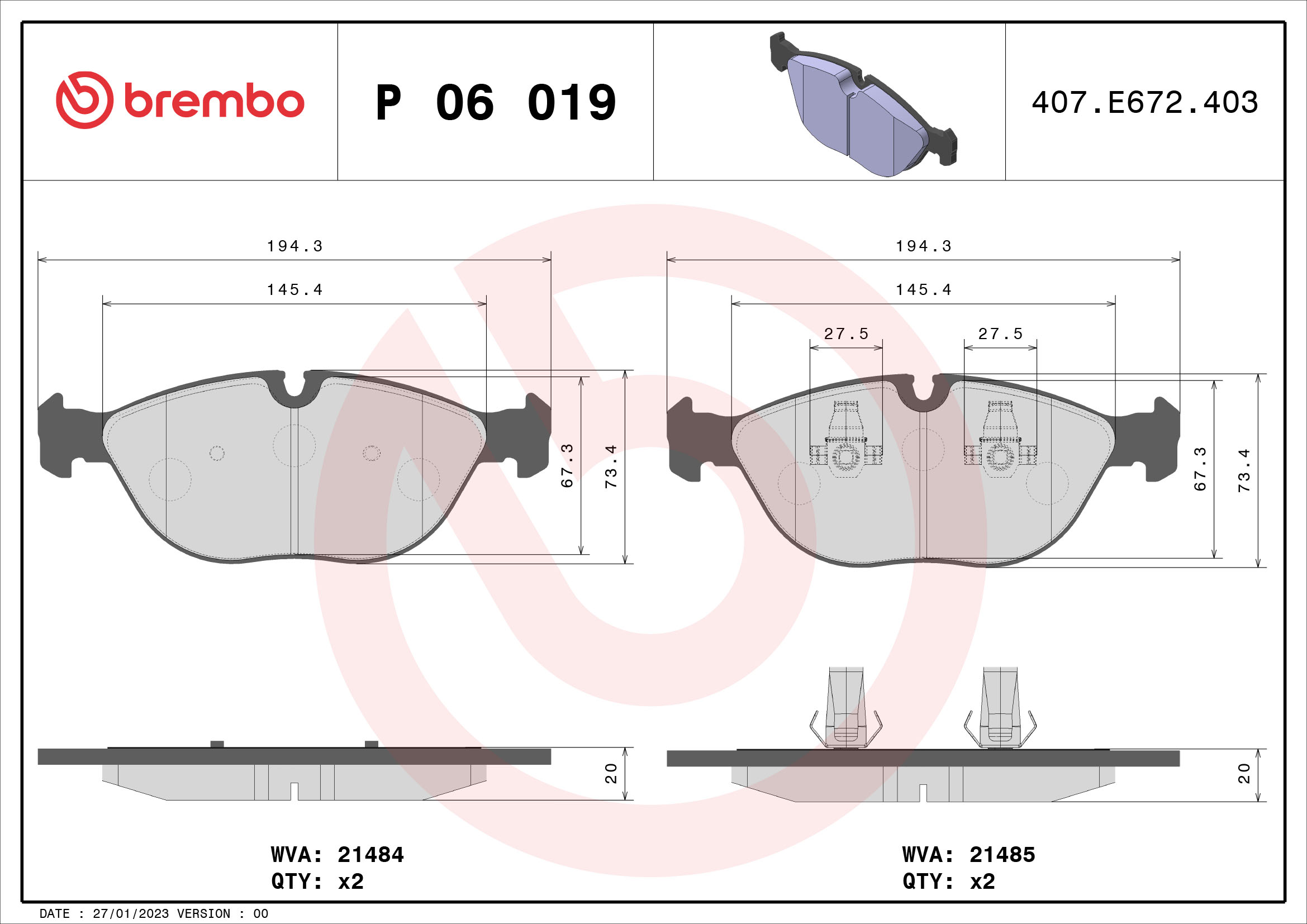 Brembo Remblokset P 06 019