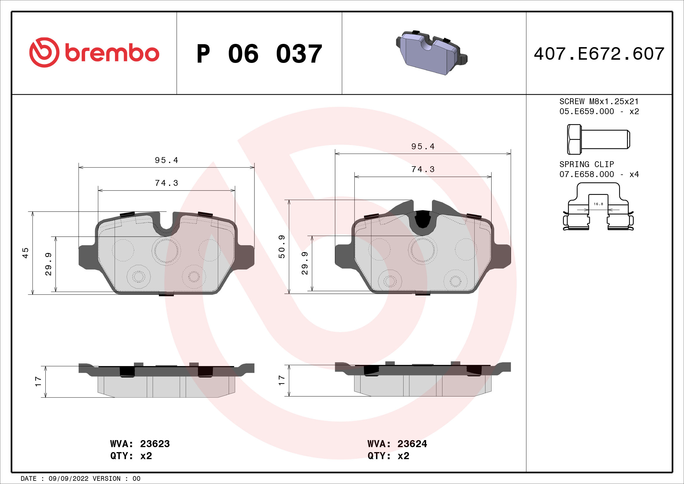 Brembo Remblokset P 06 037