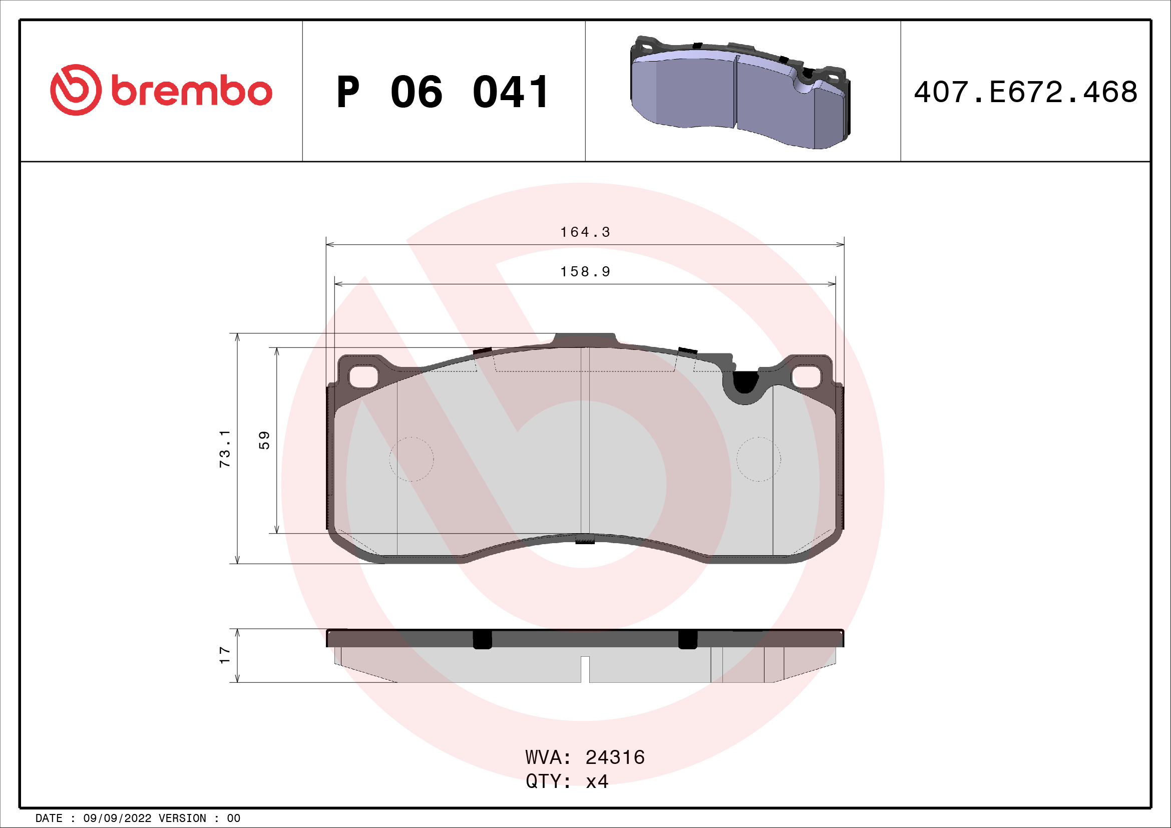 Brembo Remblokset P 06 041