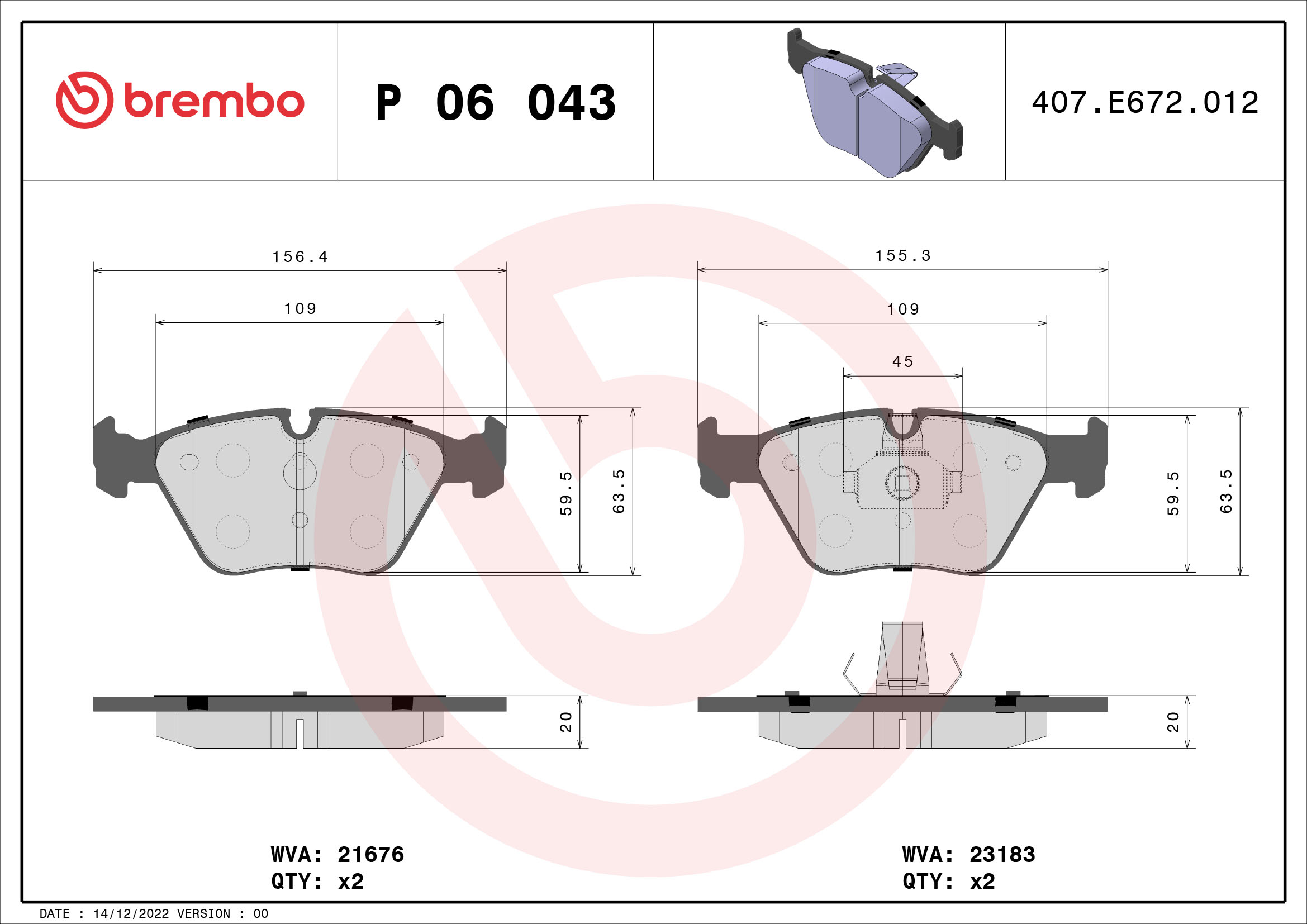 Brembo Remblokset P 06 043X