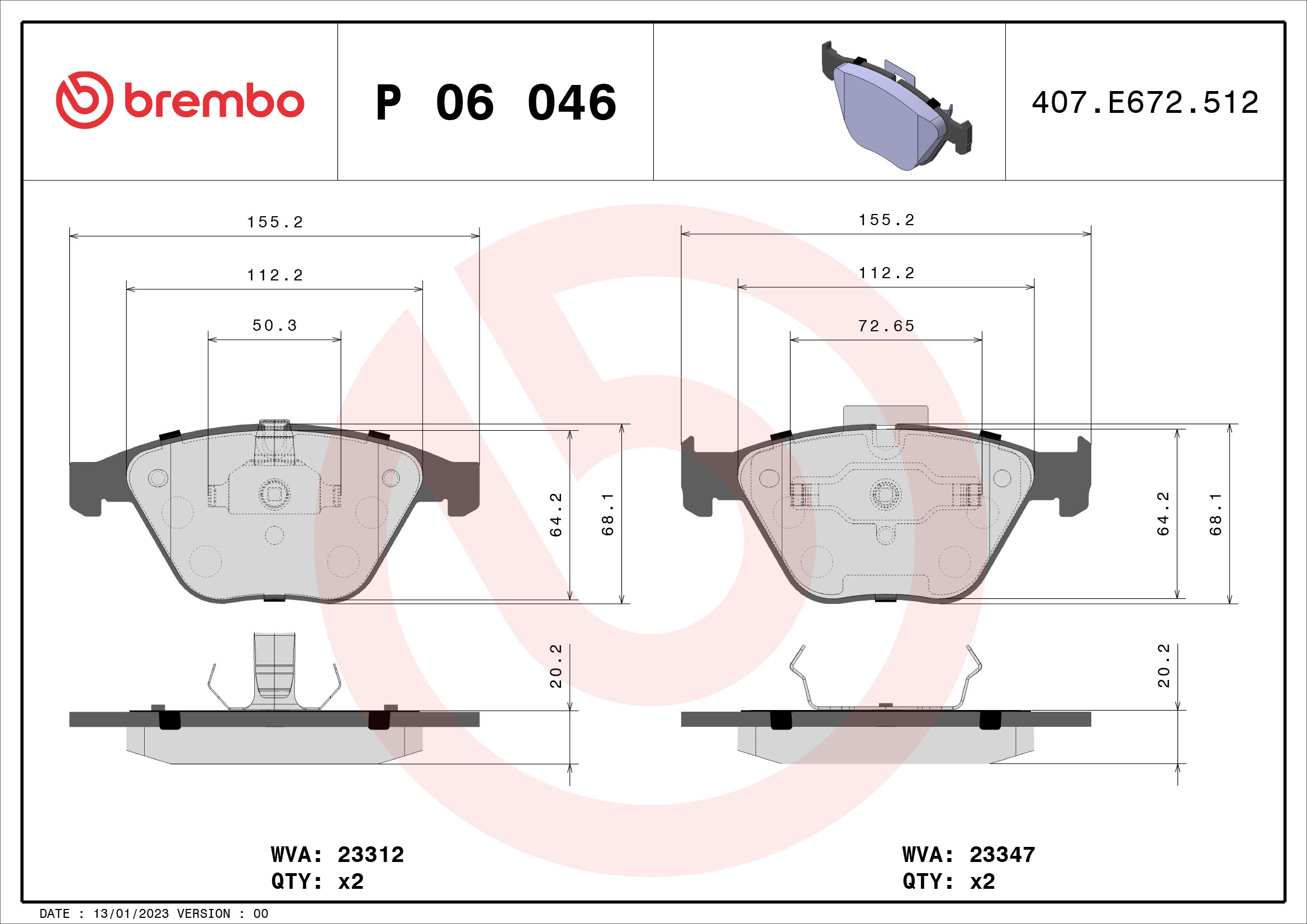 Brembo Remblokset P 06 046