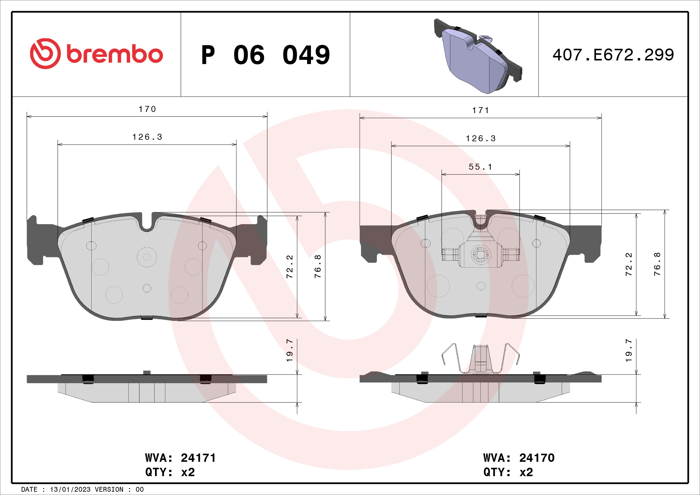 Brembo Remblokset P 06 049X