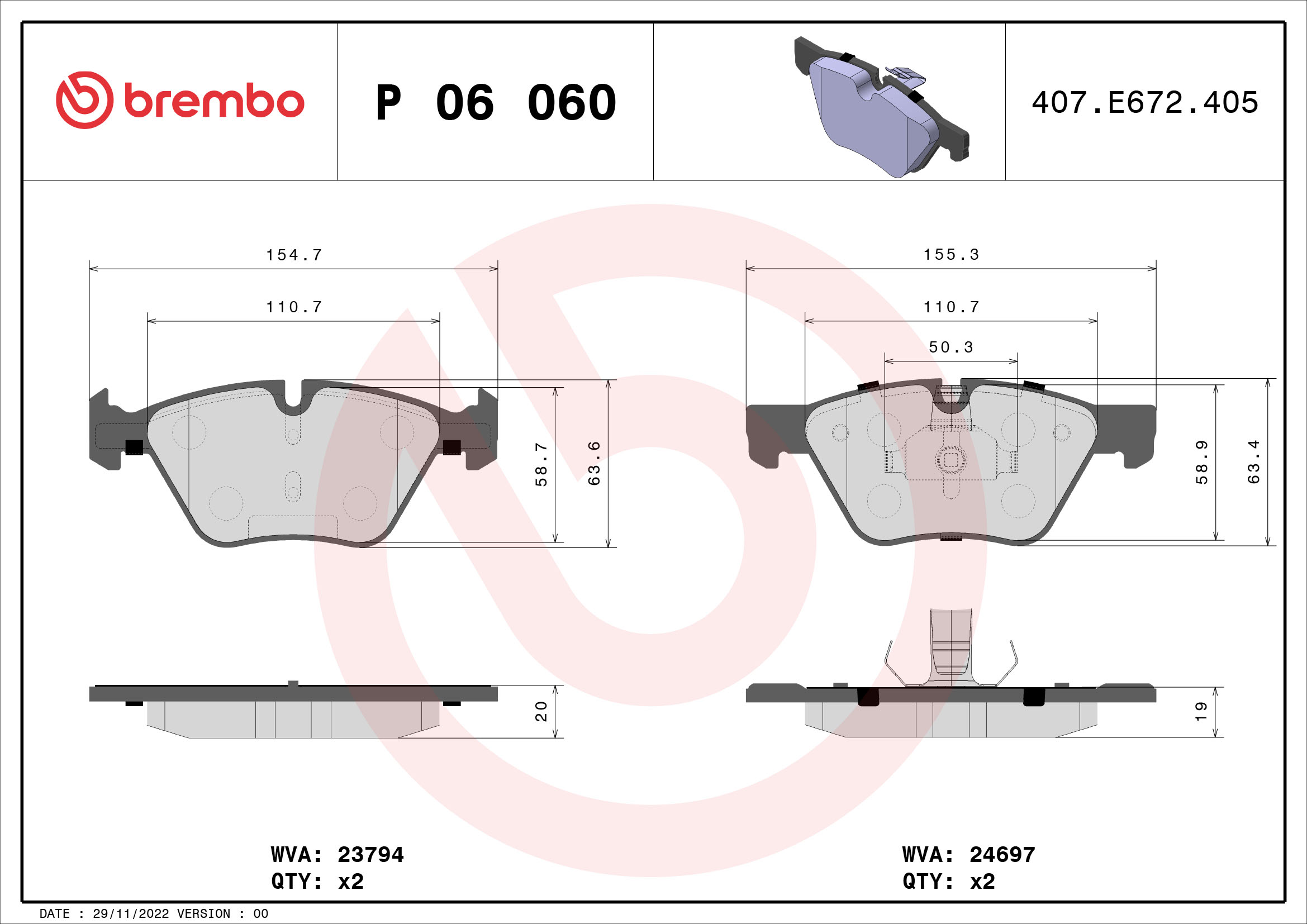 Brembo Remblokset P 06 060