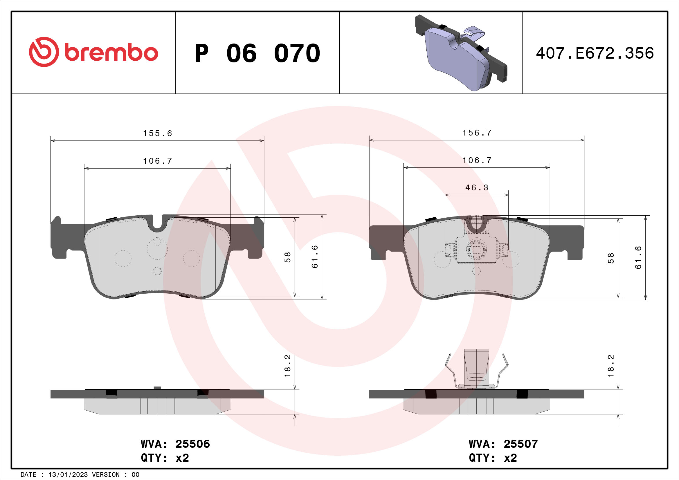 Brembo Remblokset P 06 070X