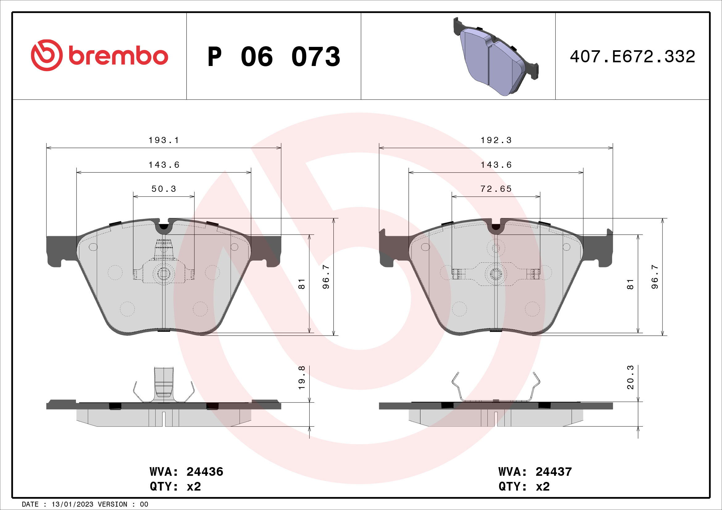 Brembo Remblokset P 06 073