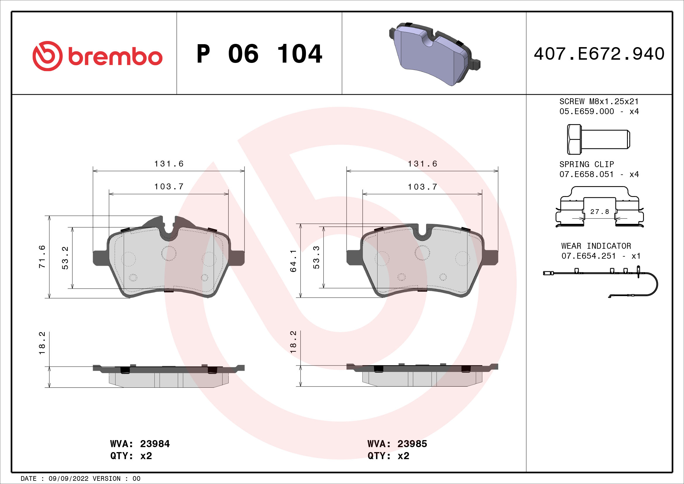 Brembo Remblokset P 06 104