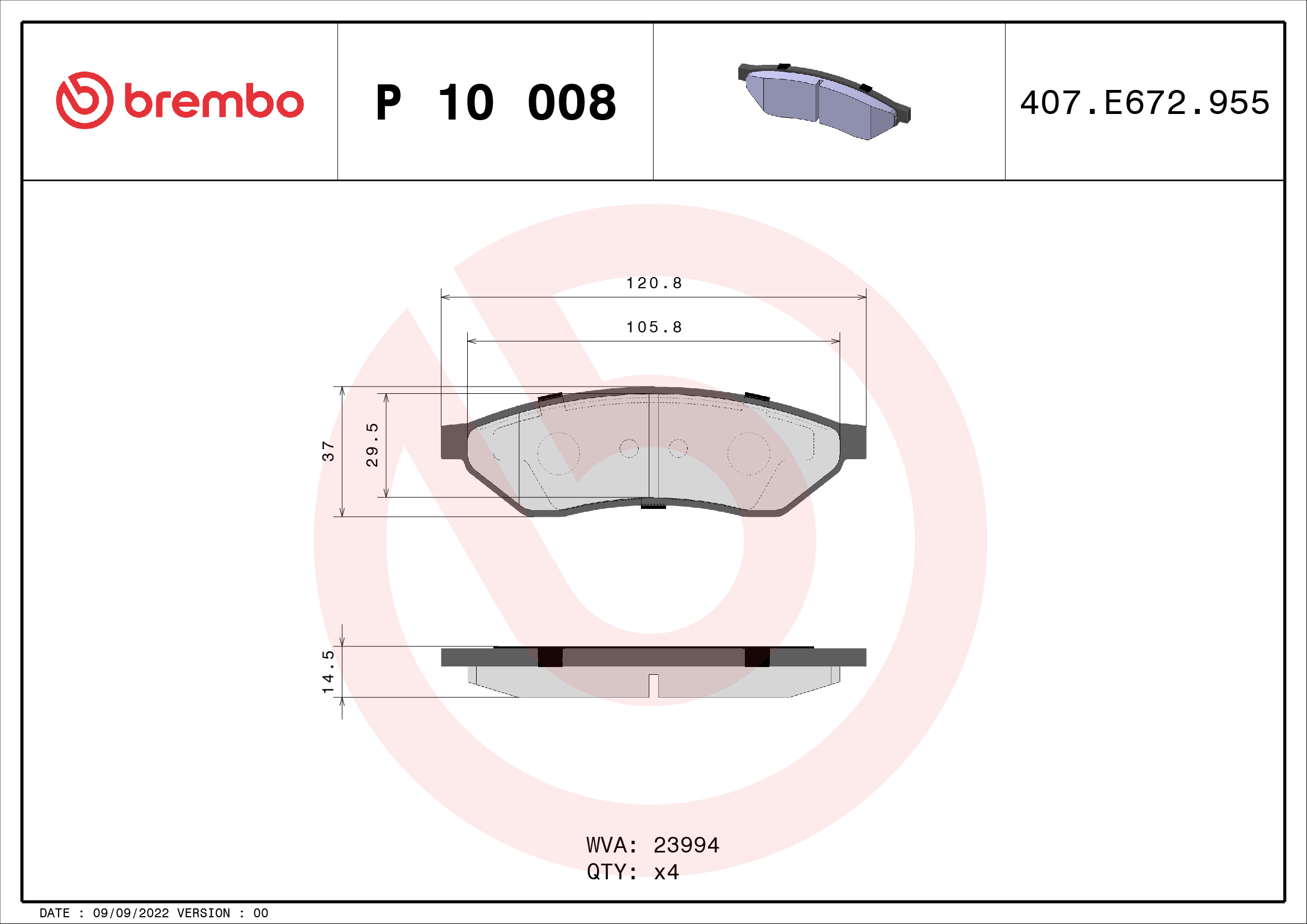 Brembo Remblokset P 10 008