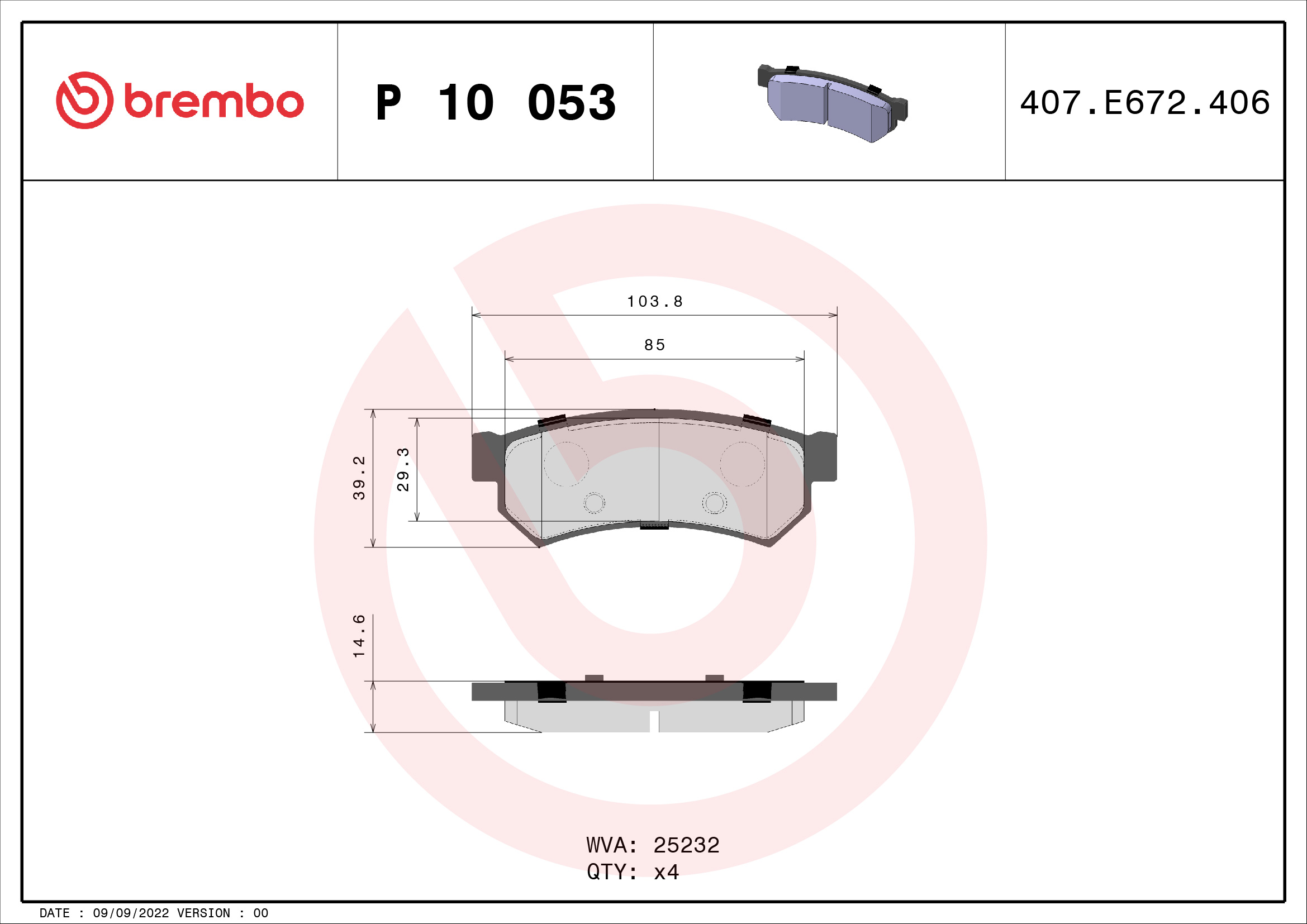 Brembo Remblokset P 10 053