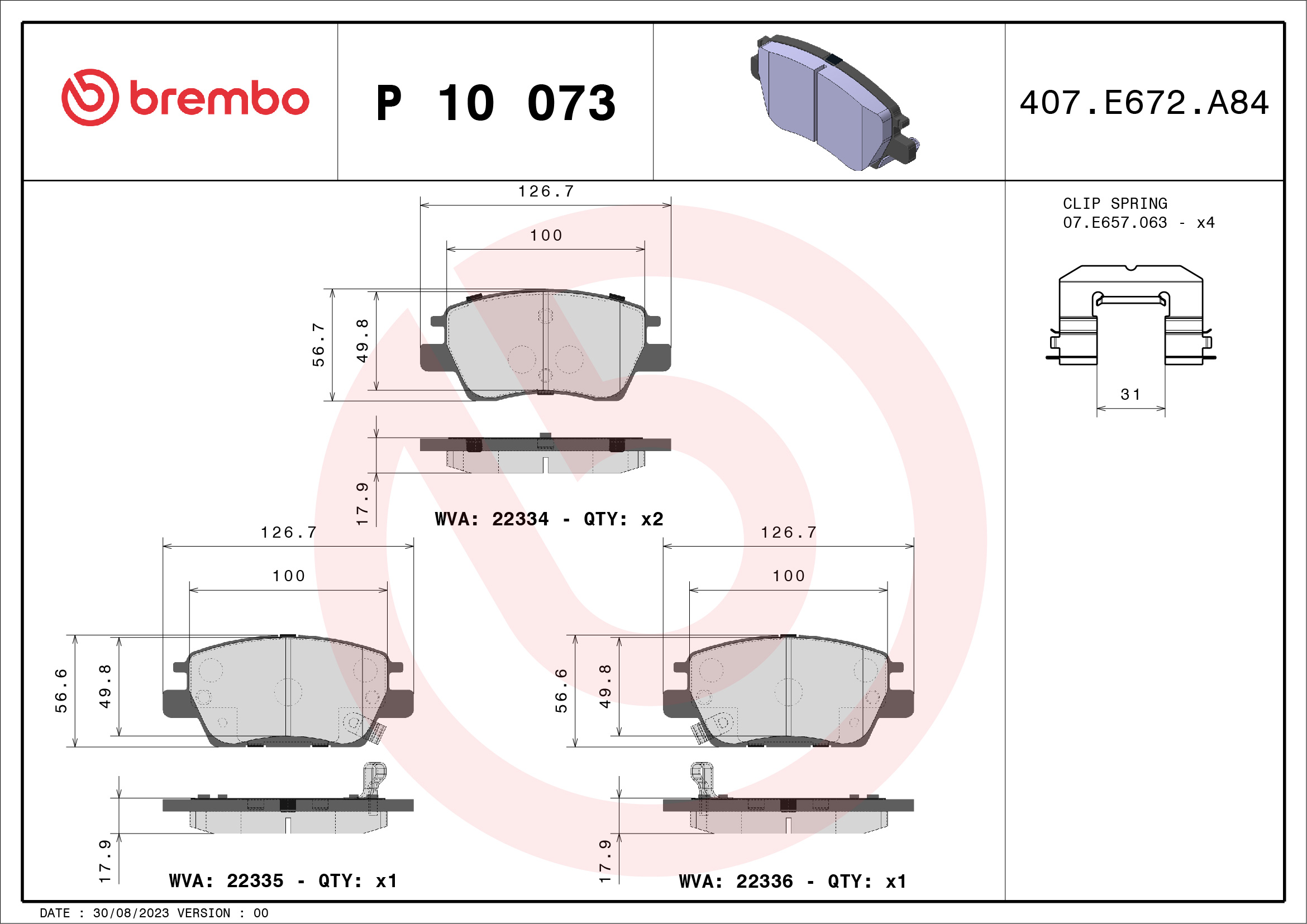 Brembo Remblokset P 10 073