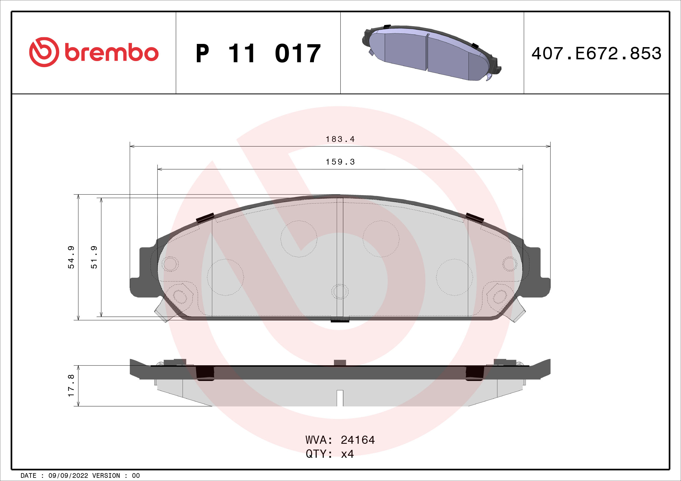 Brembo Remblokset P 11 017
