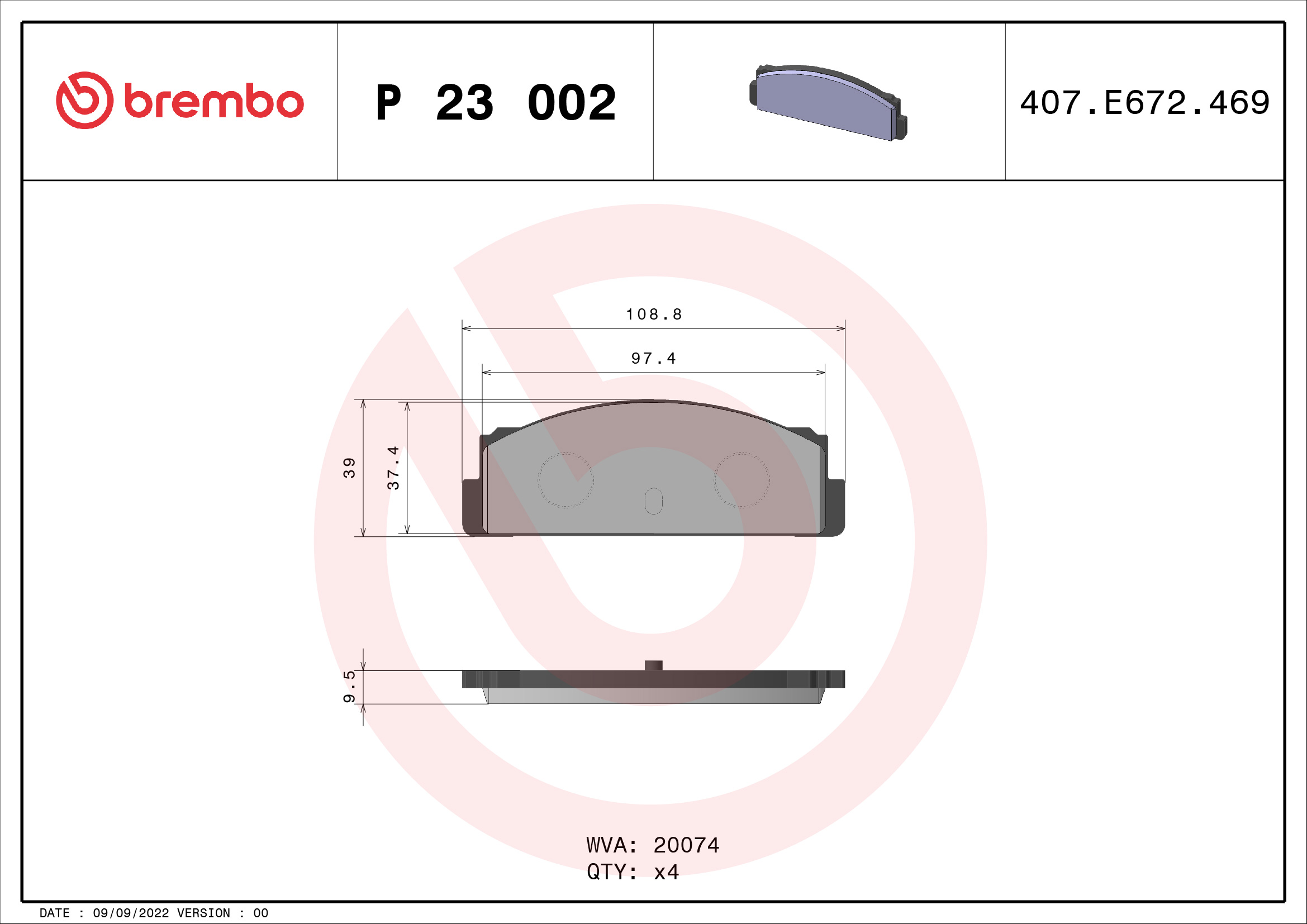 Brembo Remblokset P 23 002