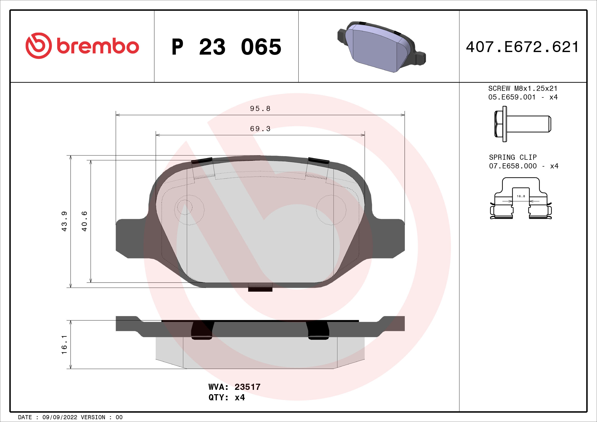 Brembo Remblokset P 23 065