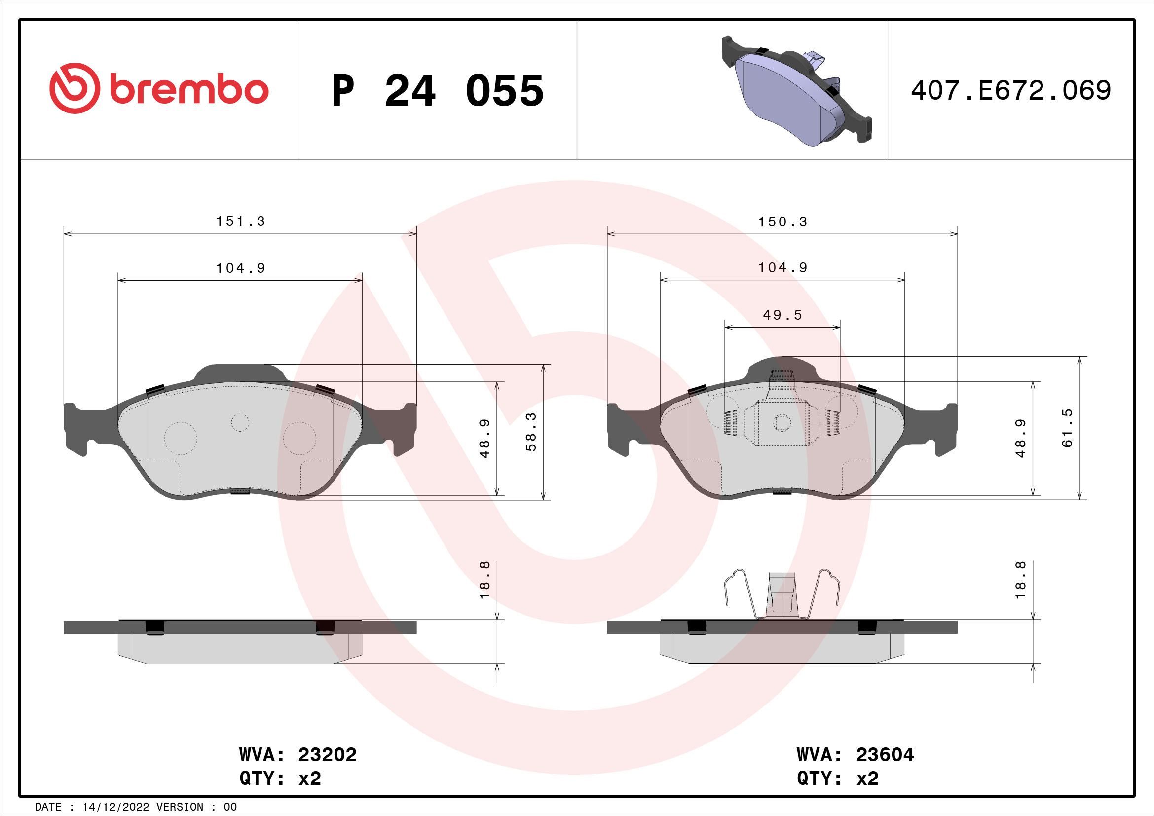 Brembo Remblokset P 24 055X