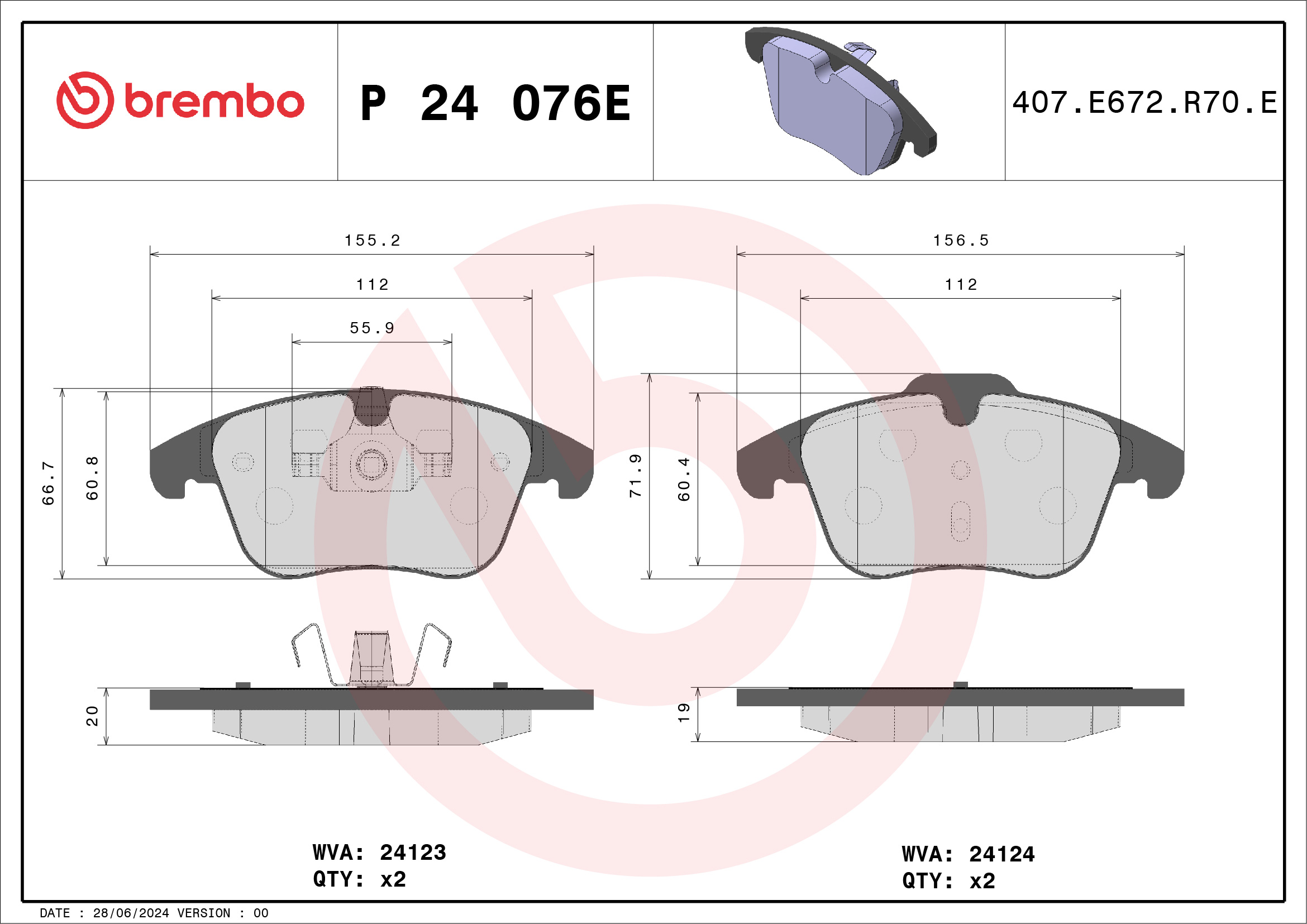 Brembo Remblokset P 24 076E