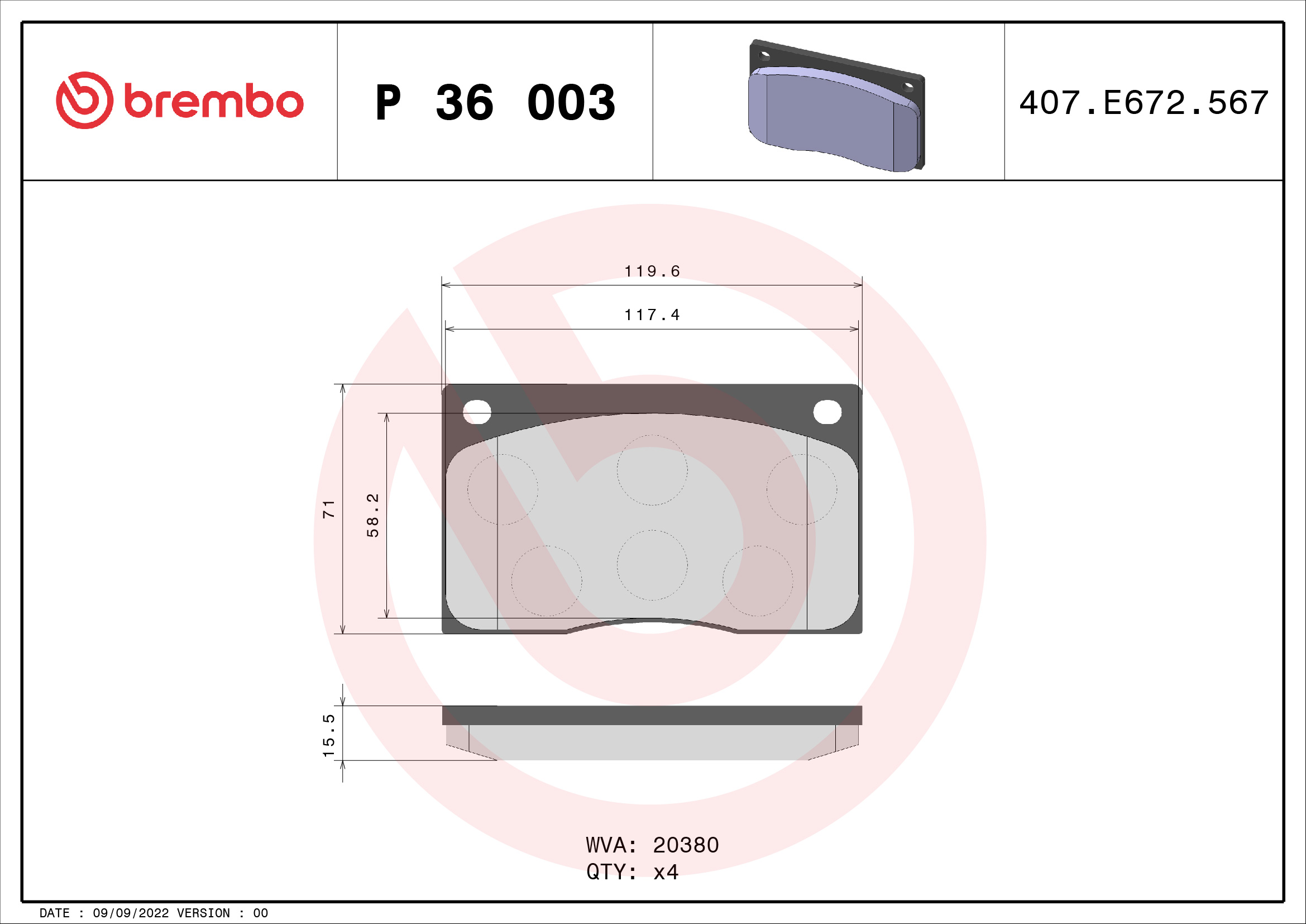 Brembo Remblokset P 36 003
