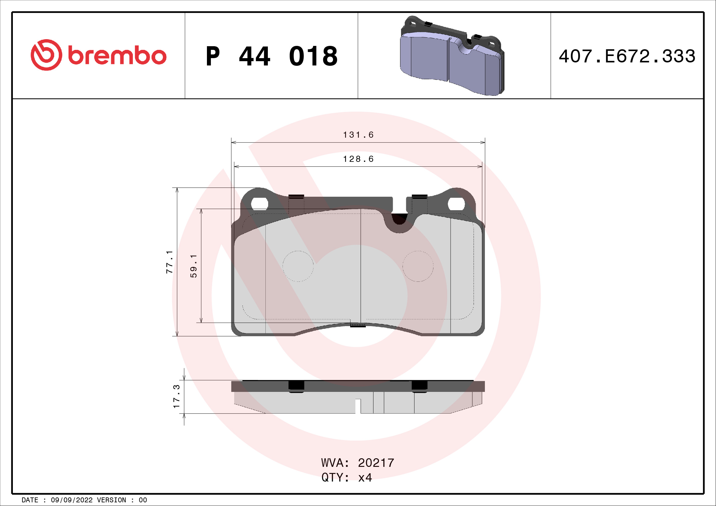 Brembo Remblokset P 44 018
