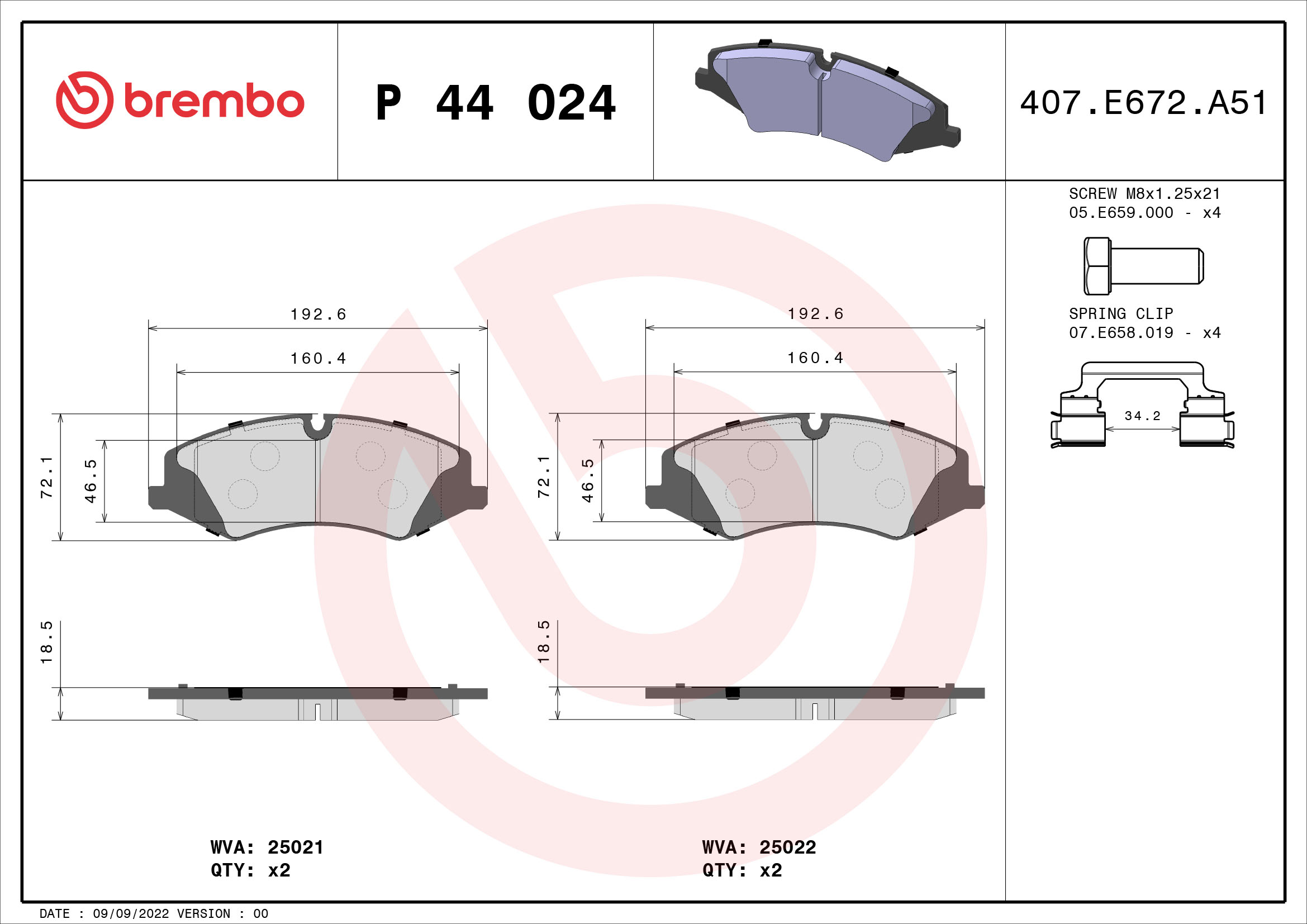 Brembo Remblokset P 44 024