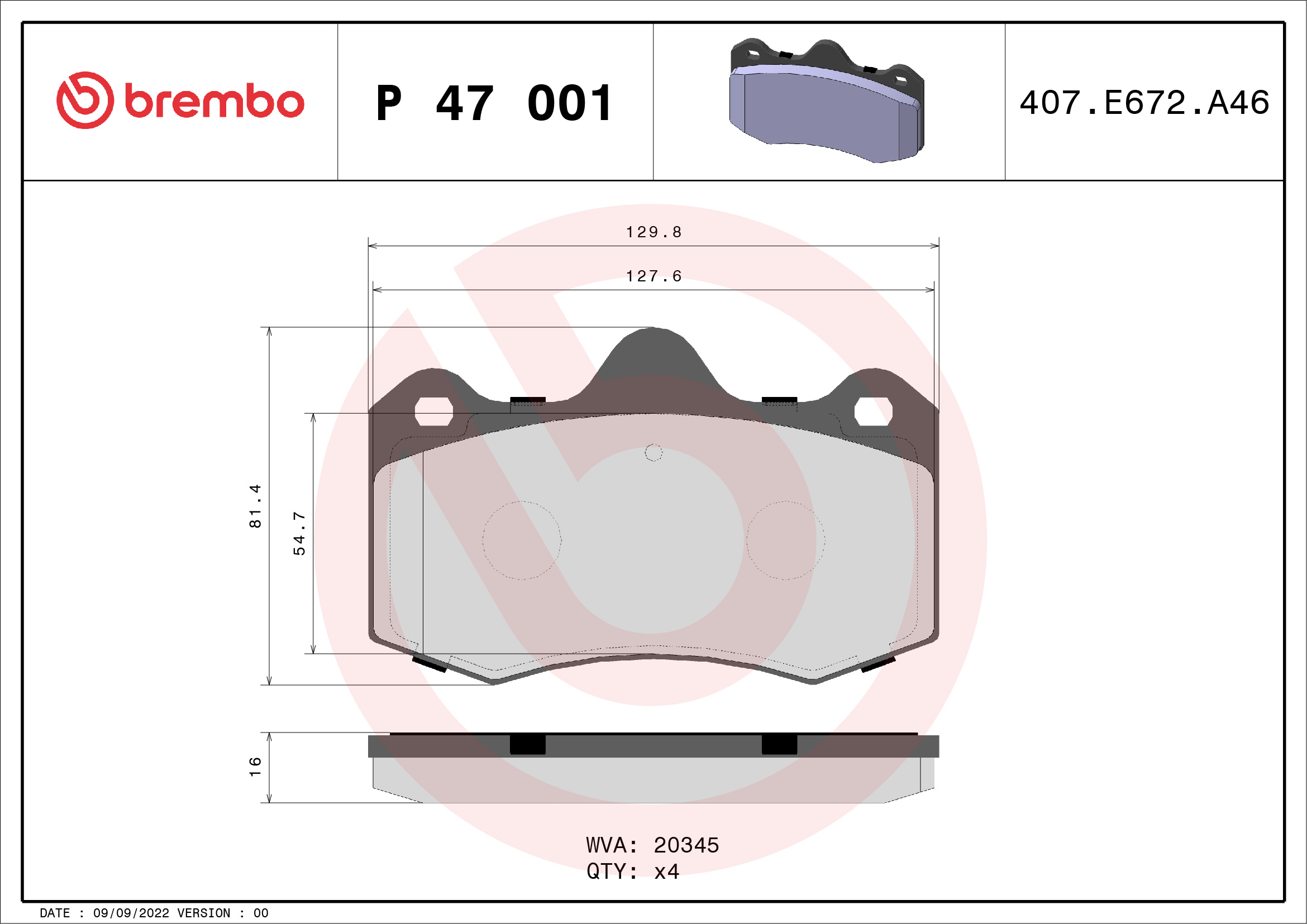 Brembo Remblokset P 47 001