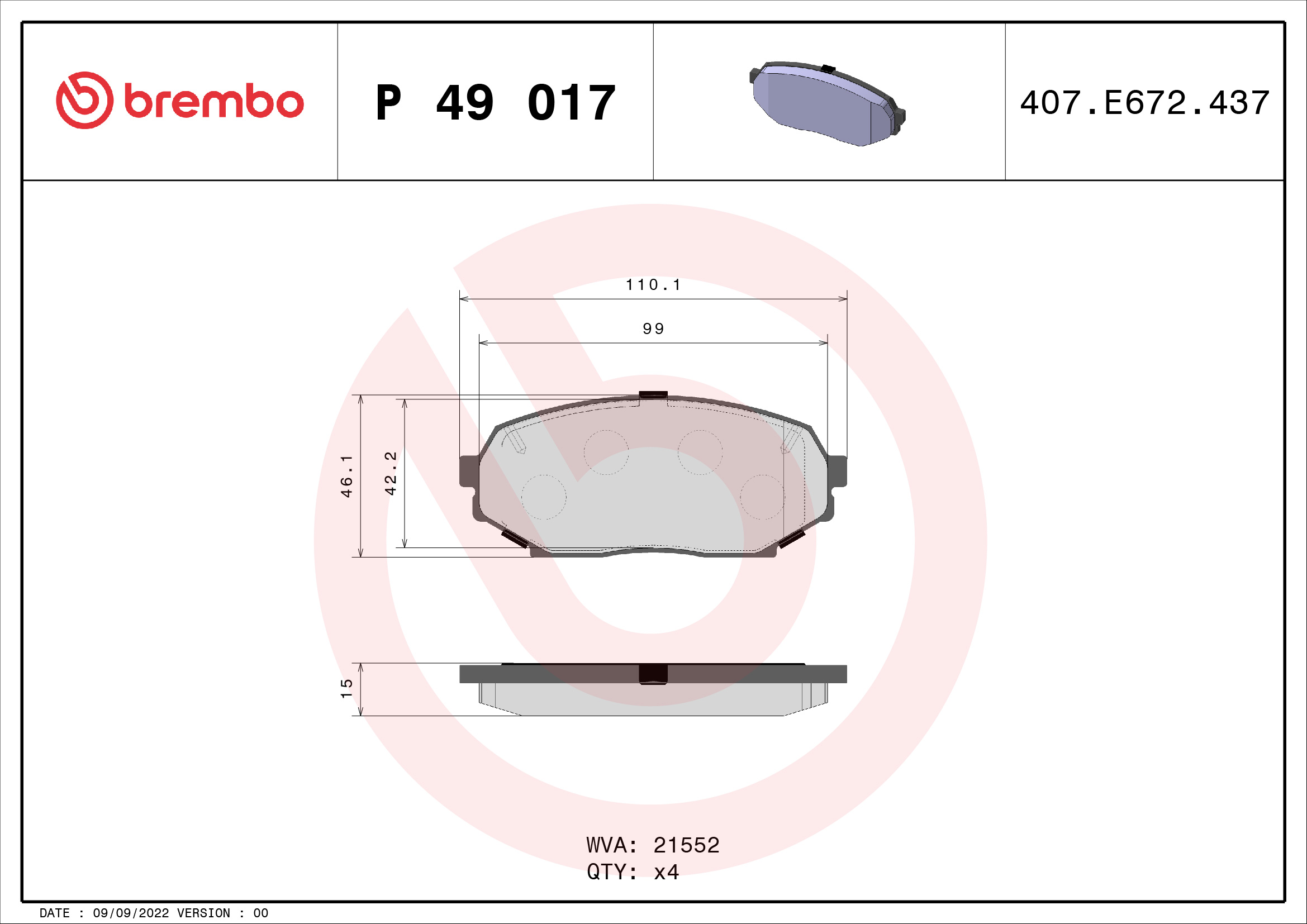 Brembo Remblokset P 49 017