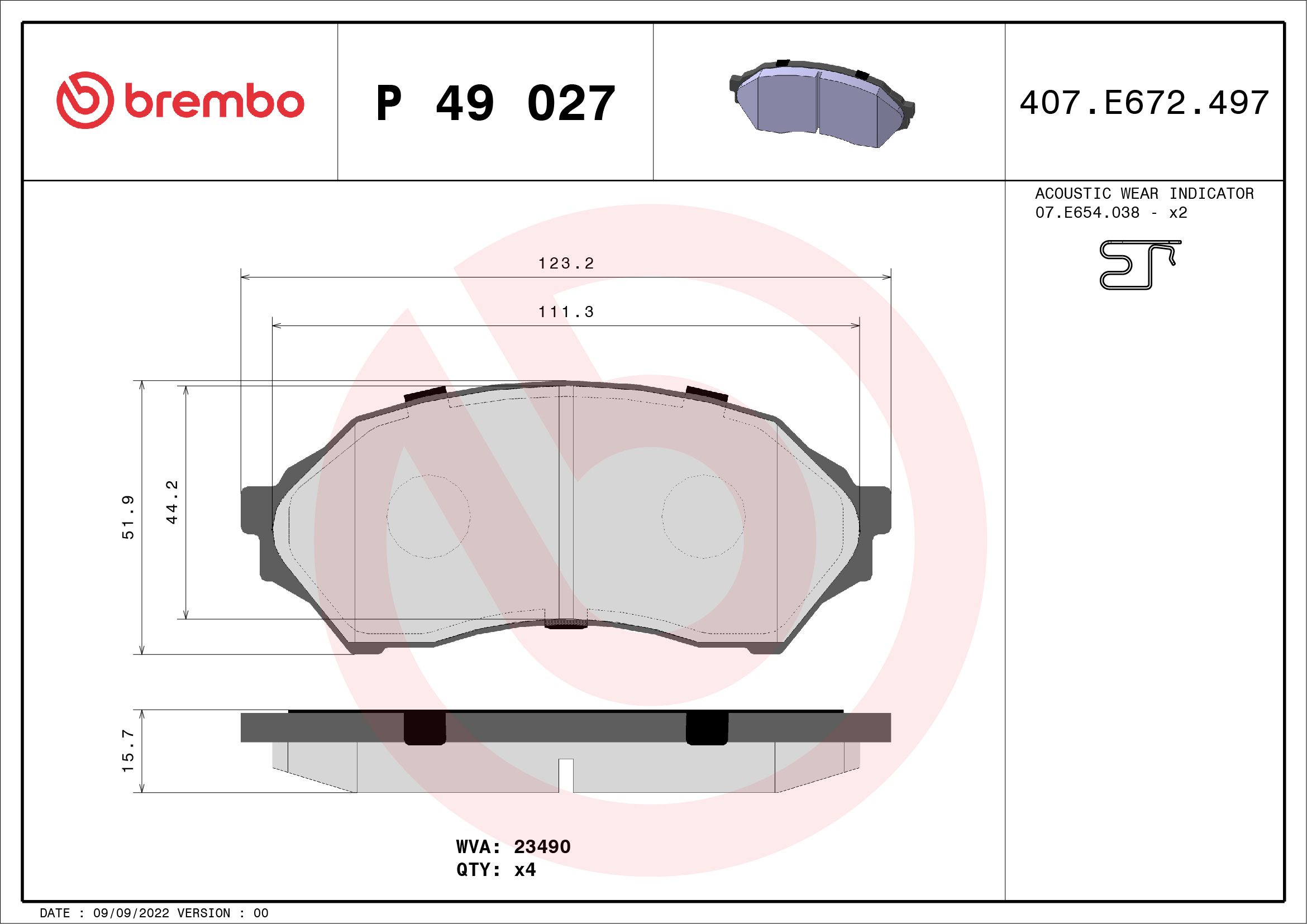 Brembo Remblokset P 49 027