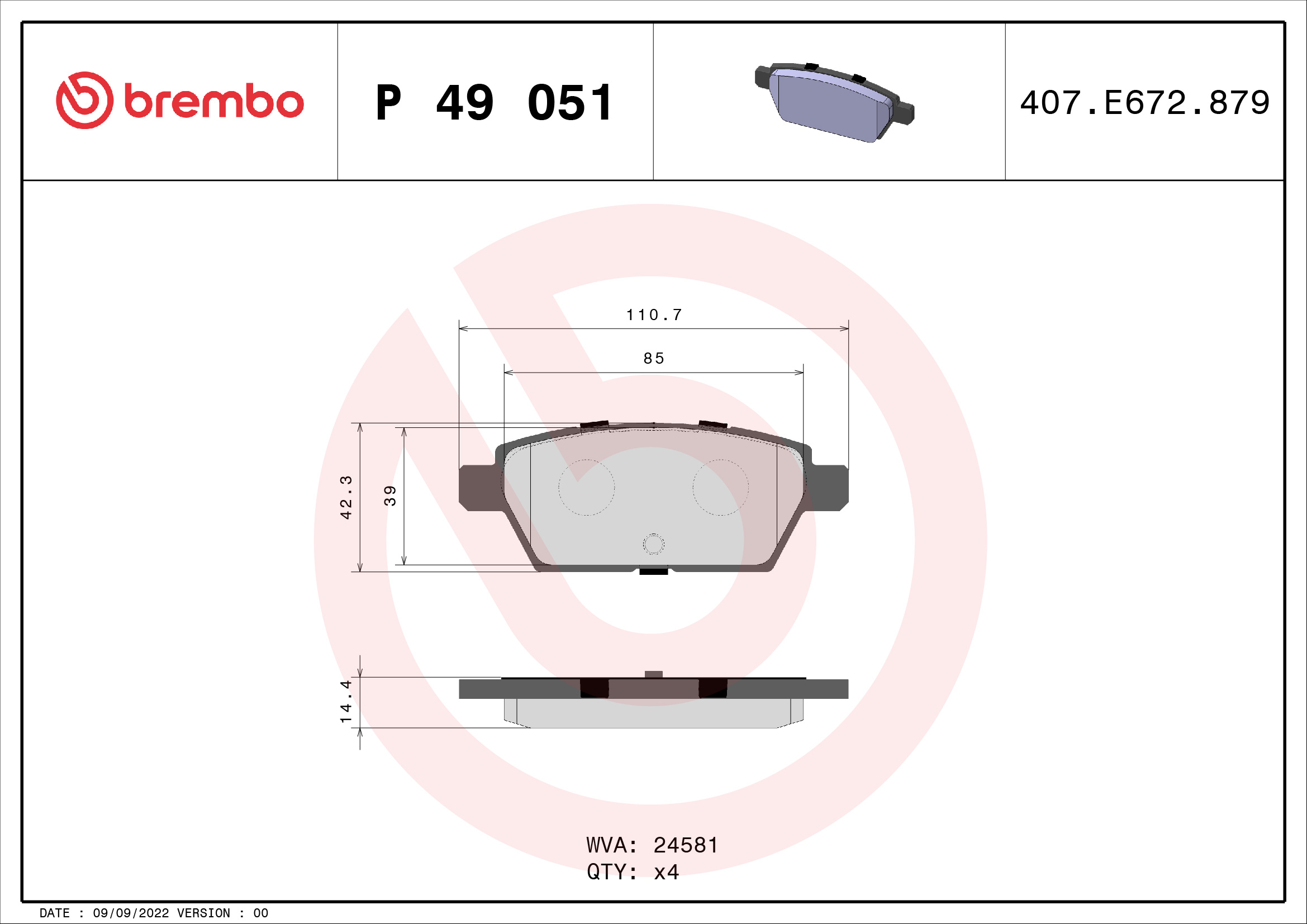 Brembo Remblokset P 49 051