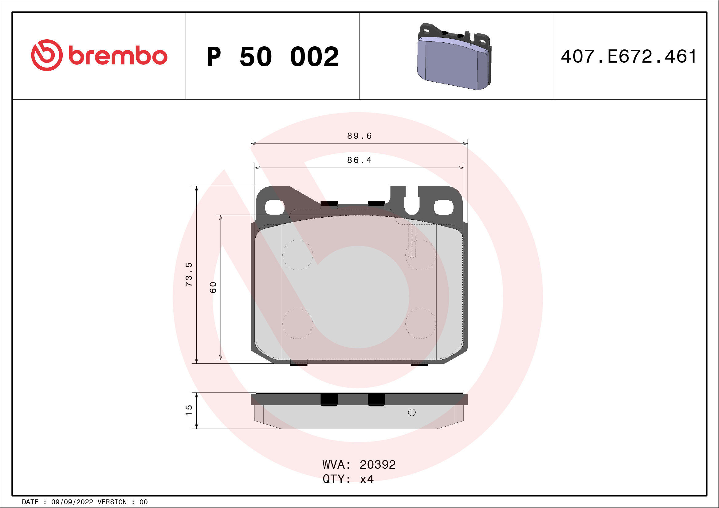 Brembo Remblokset P 50 002