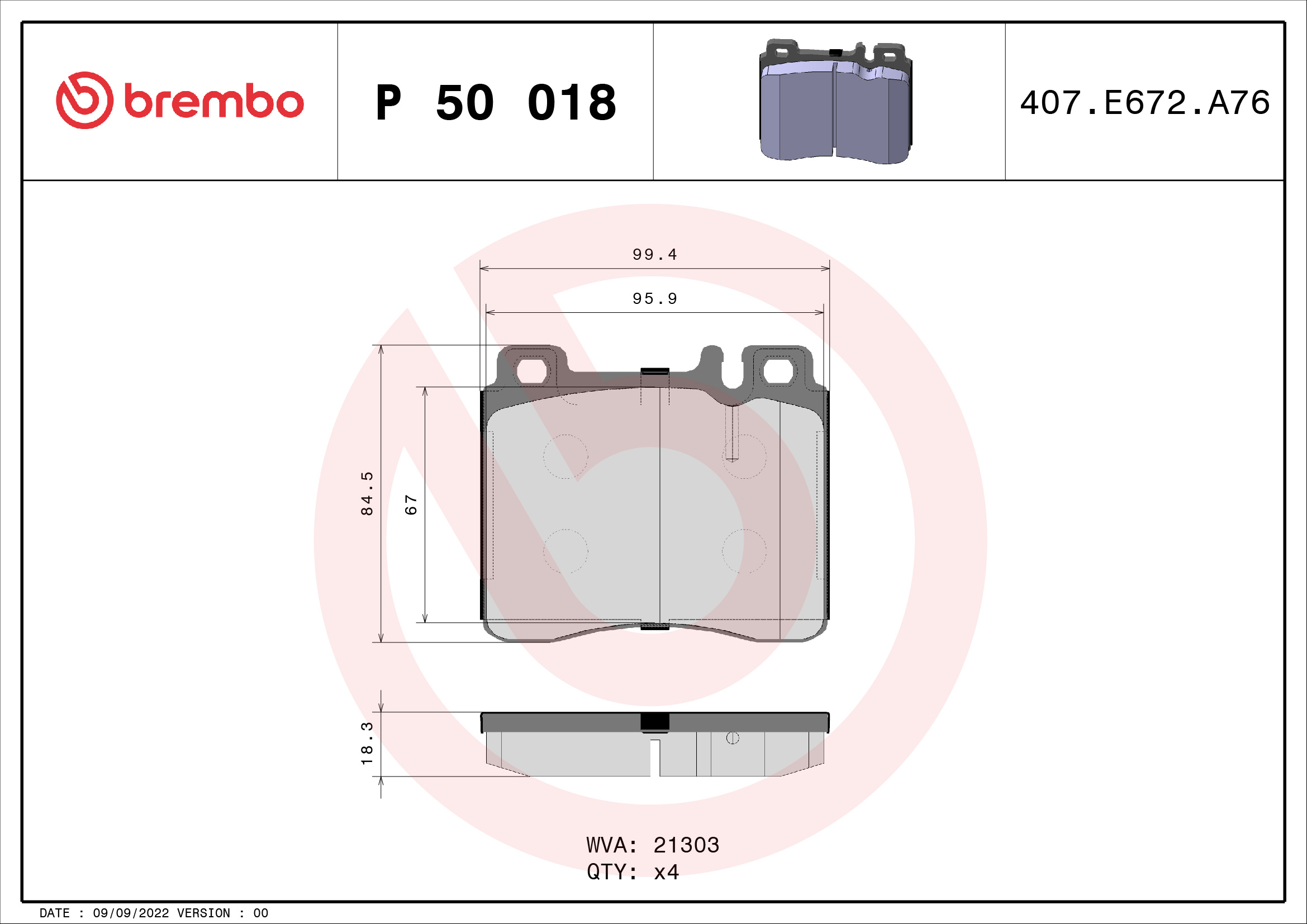 Brembo Remblokset P 50 018