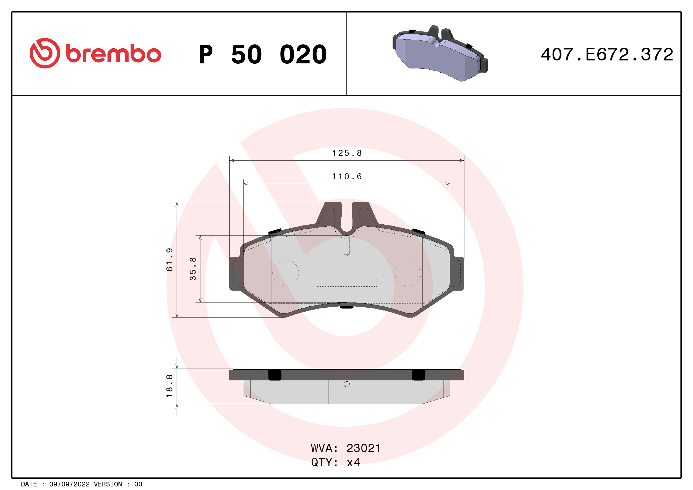 Brembo Remblokset P 50 020