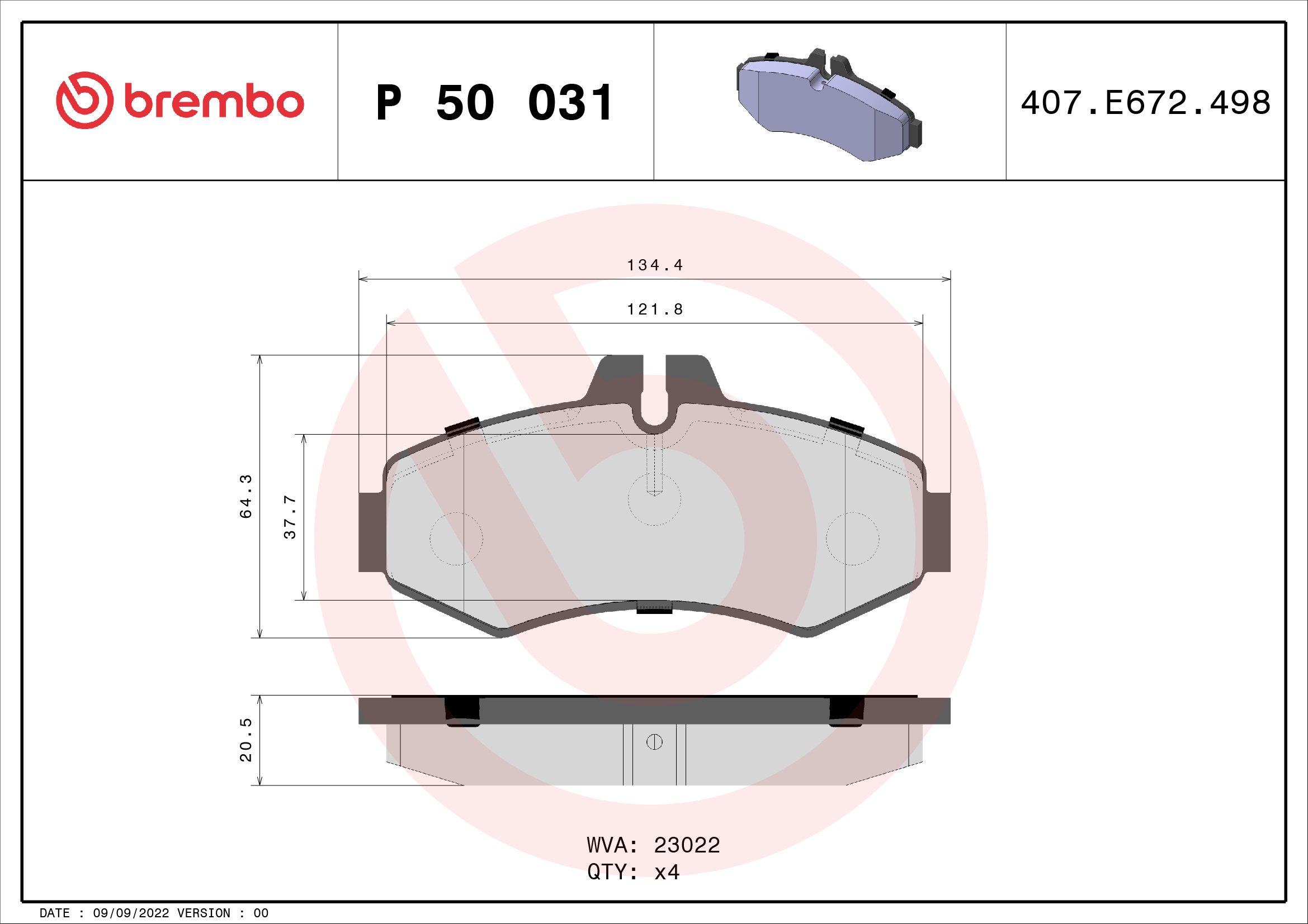 Brembo Remblokset P 50 031