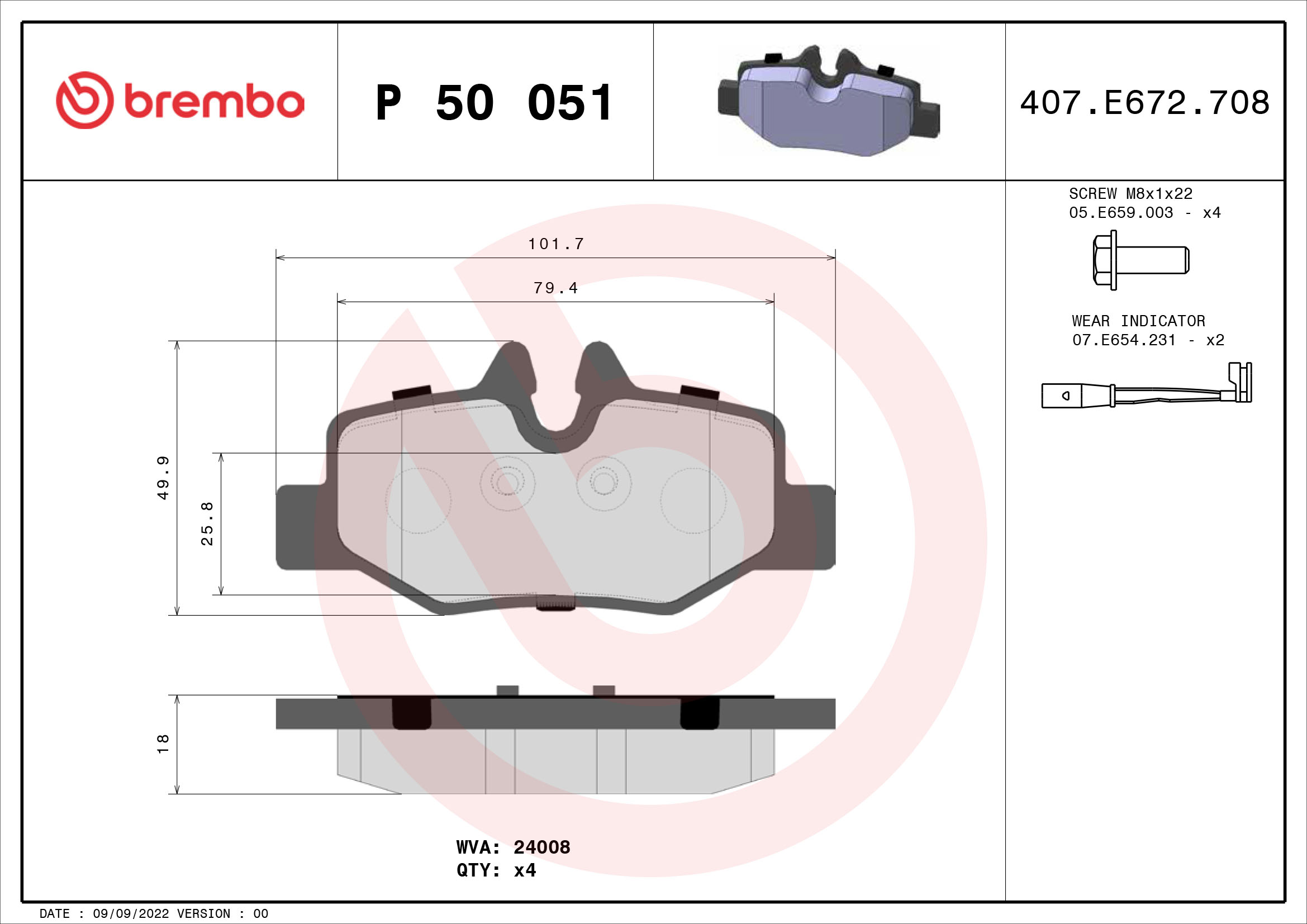 Brembo Remblokset P 50 051