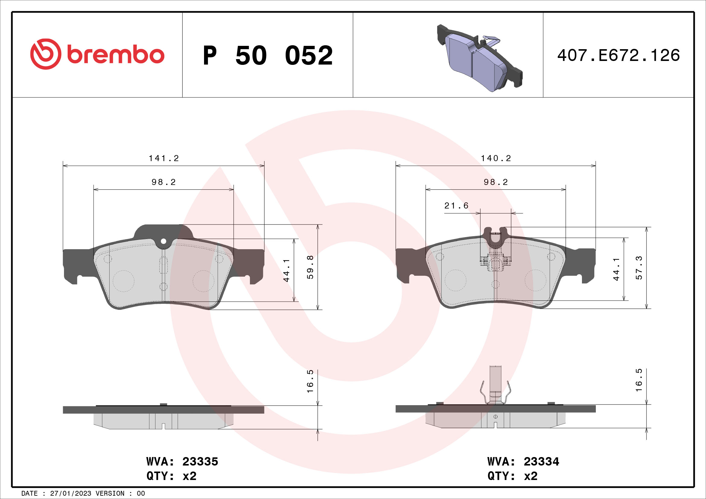 Brembo Remblokset P 50 052