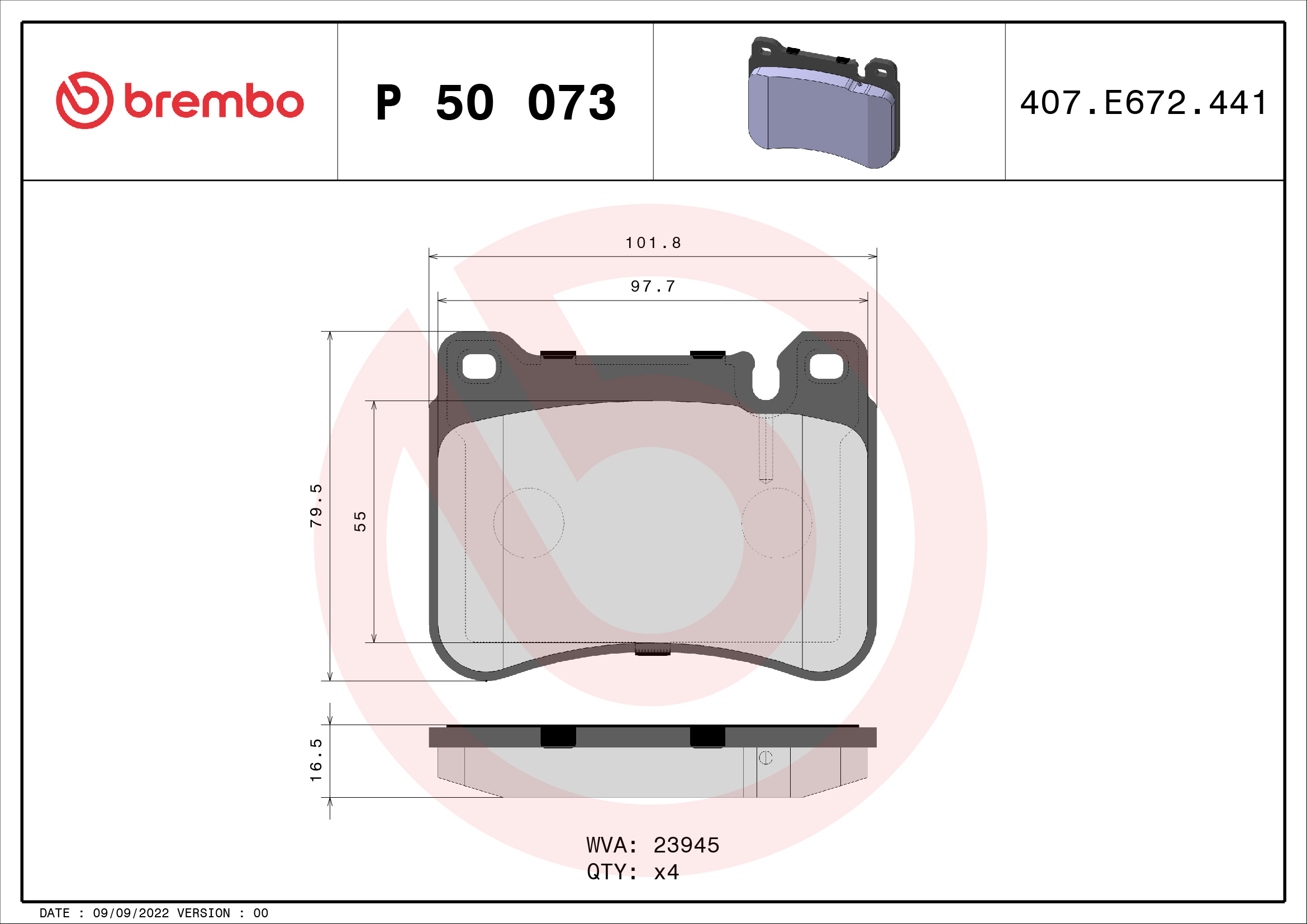 Brembo Remblokset P 50 073X