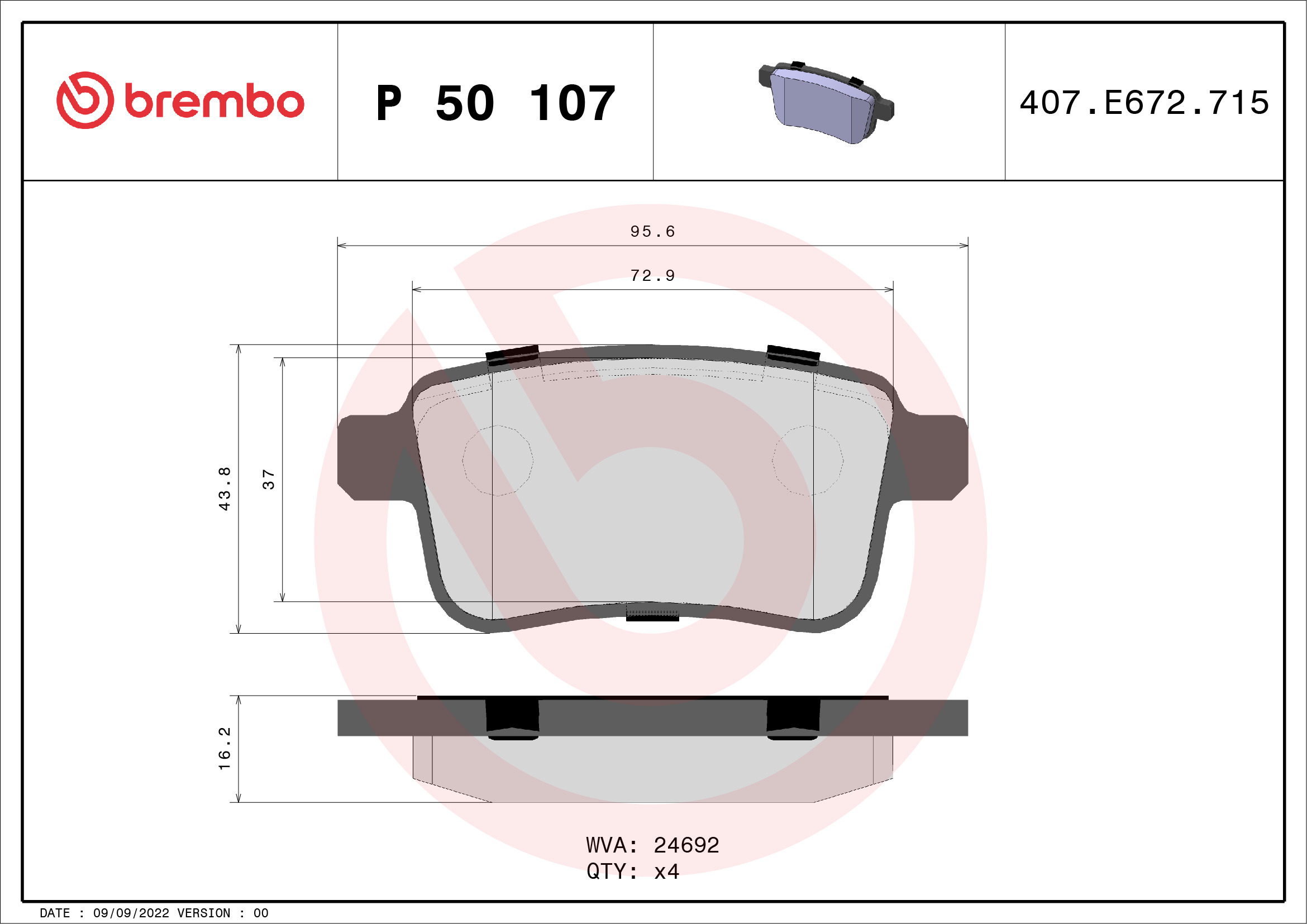 Brembo Remblokset P 50 107