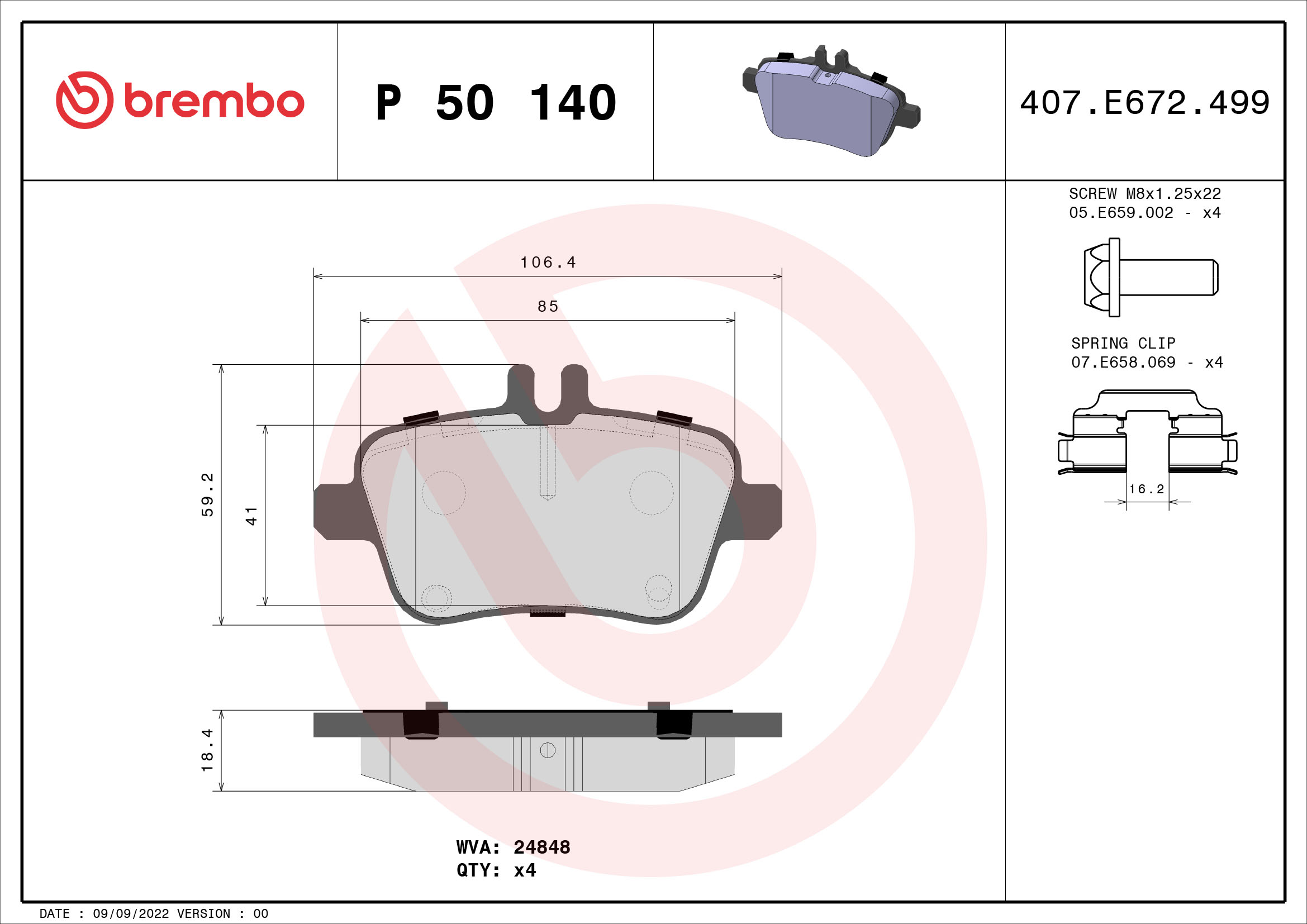 Brembo Remblokset P 50 140