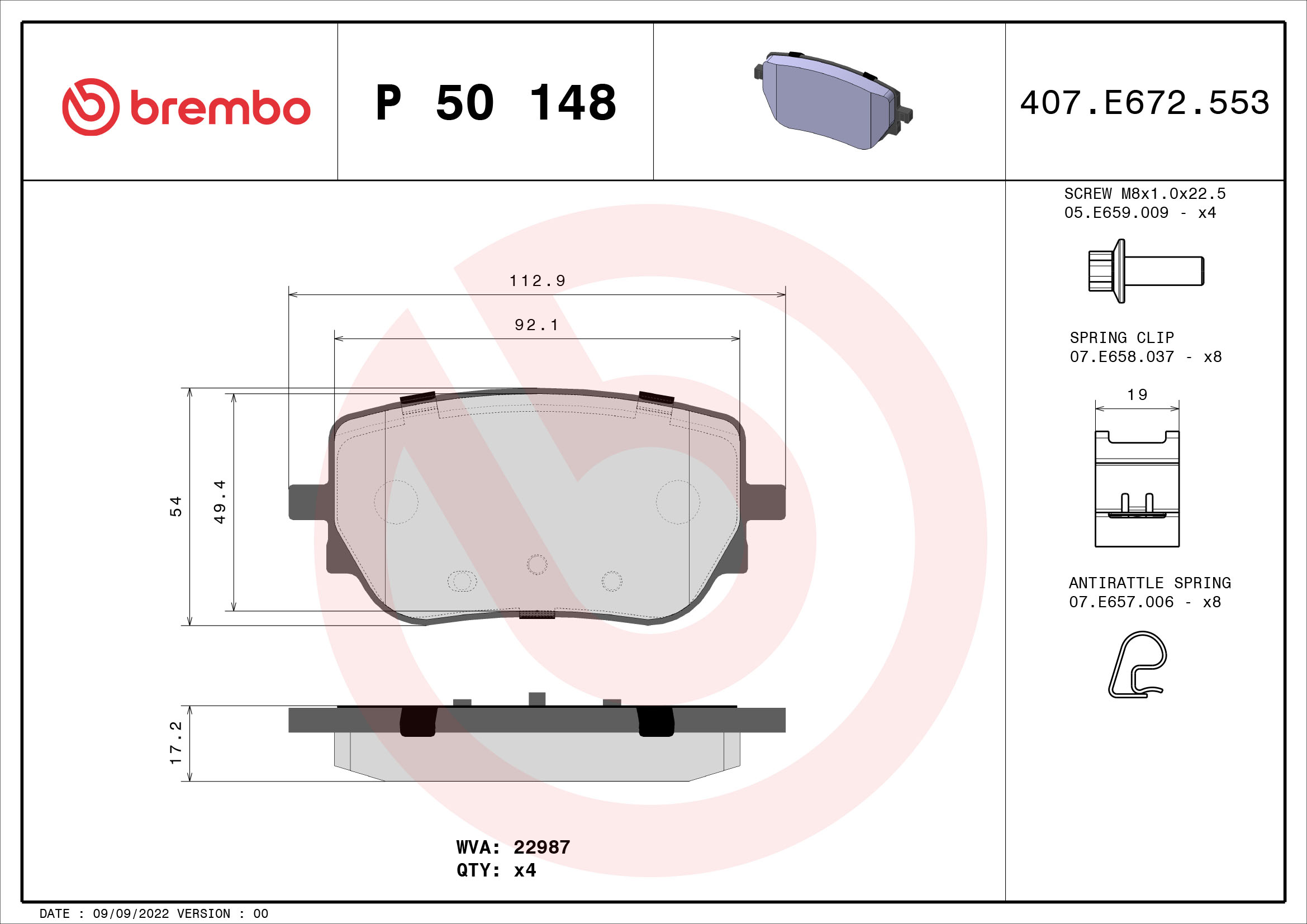 Brembo Remblokset P 50 148