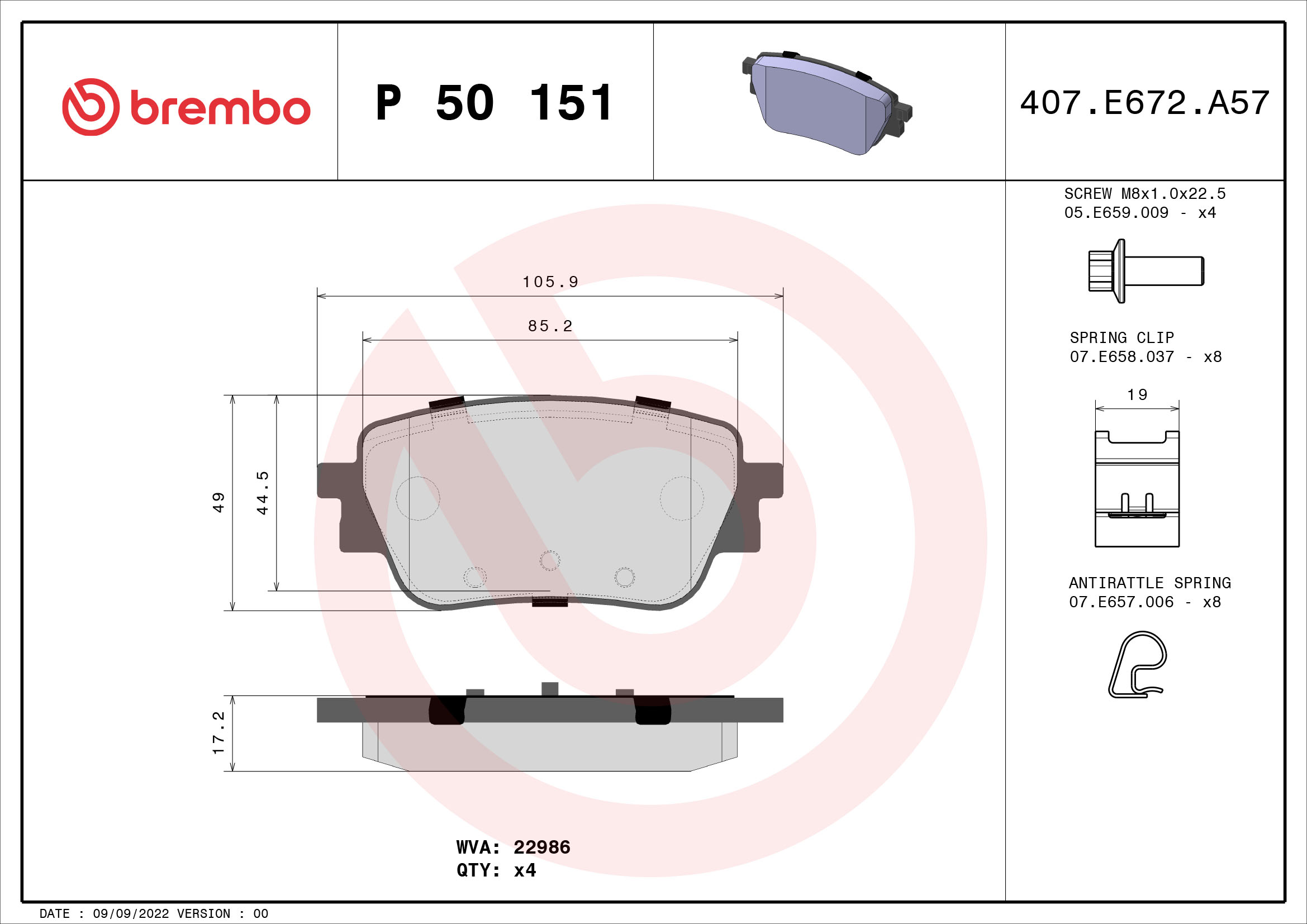Brembo Remblokset P 50 151