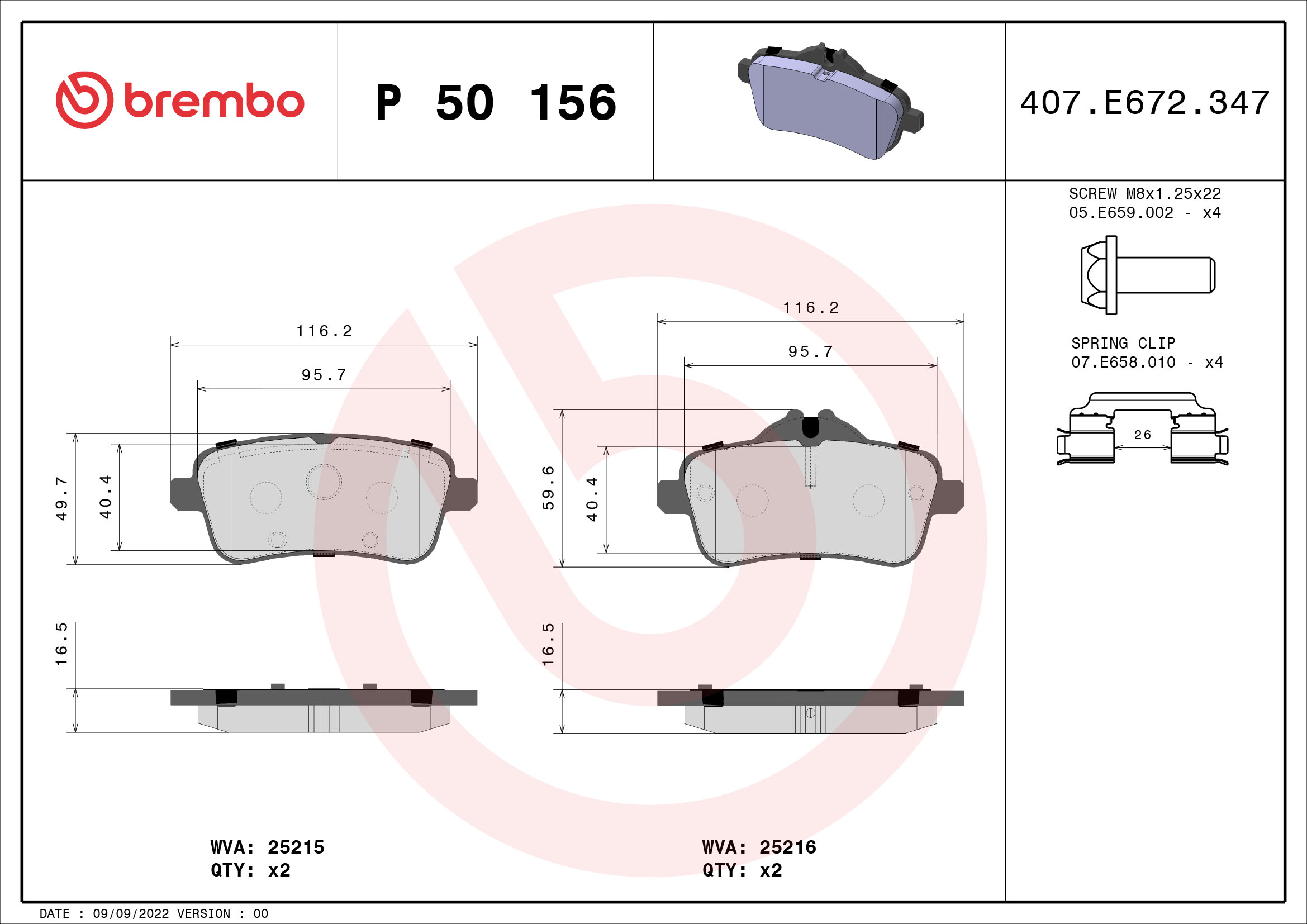 Brembo Remblokset P 50 156