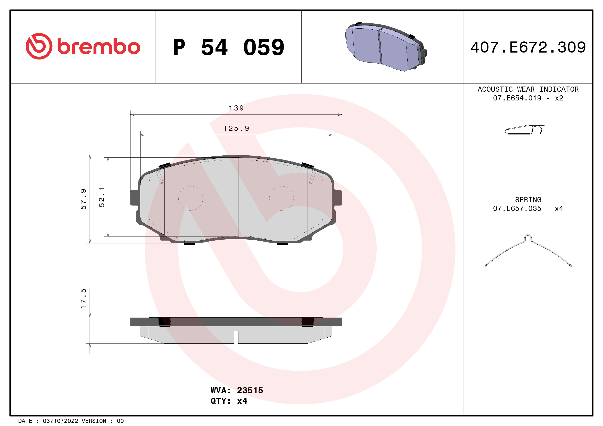 Brembo Remblokset P 54 059