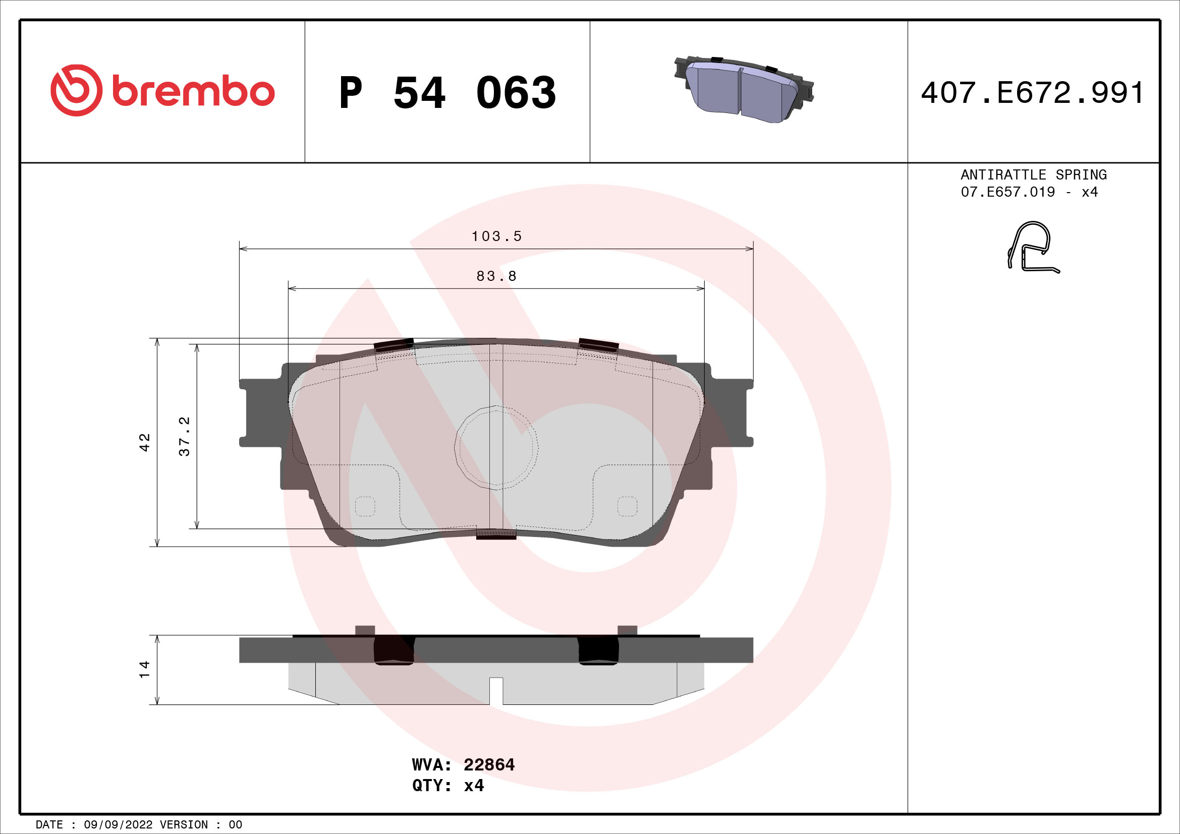 Brembo Remblokset P 54 063