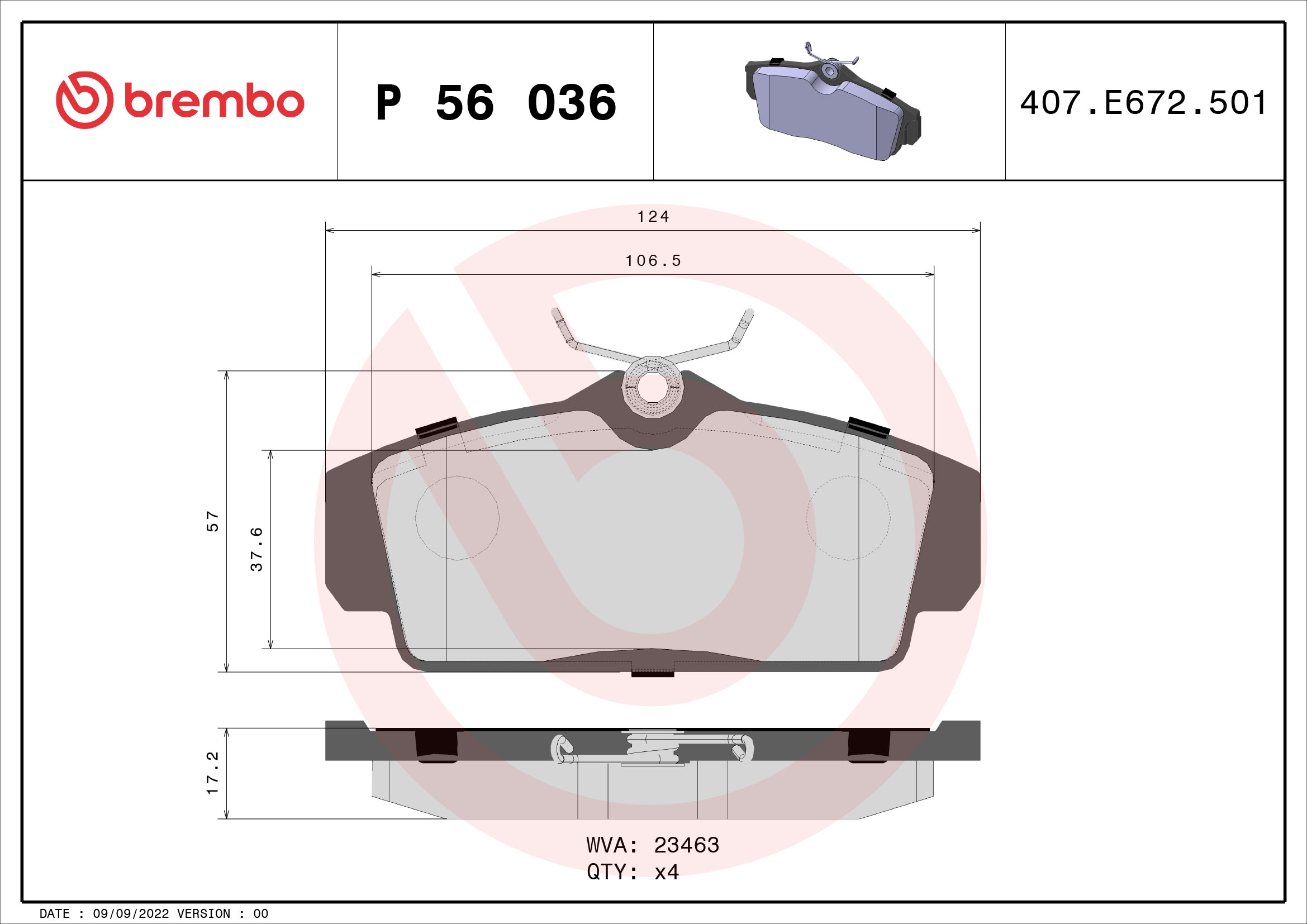 Brembo Remblokset P 56 036